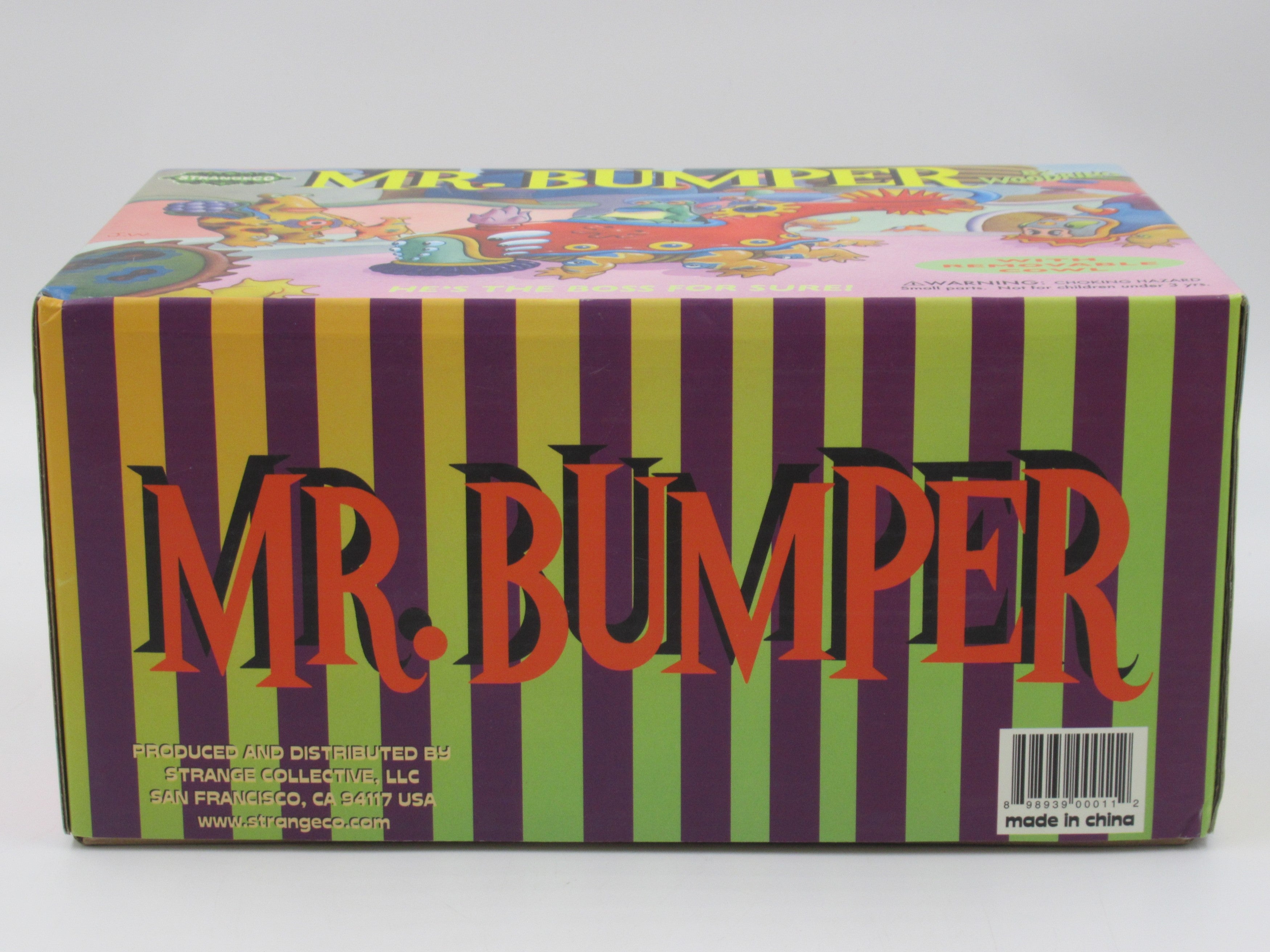 JIM WOODRING Mr. Bumper Vinyl Figure Red/Green - StrangeCo (2006) Art Toy