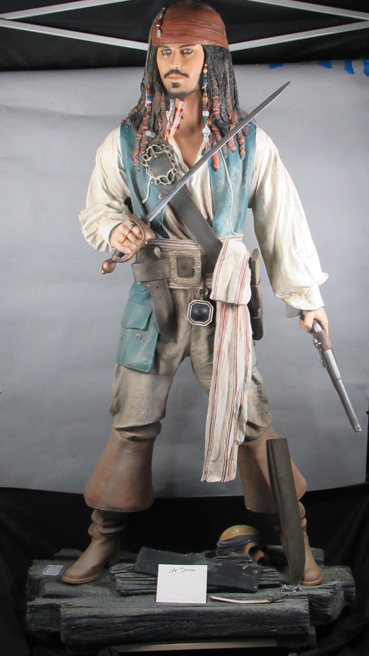 PIRATES OF THE CARIBBEAN Life Size Jack Sparrow - Studio OXMOX/Muckle Mannequins (c. 2000s) One of a Kind