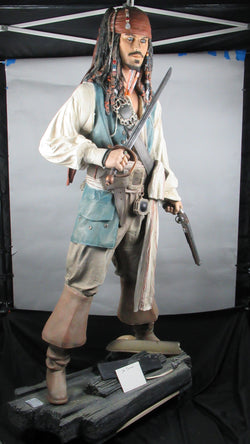 PIRATES OF THE CARIBBEAN Life Size Jack Sparrow - Studio OXMOX/Muckle Mannequins (c. 2000s) One of a Kind