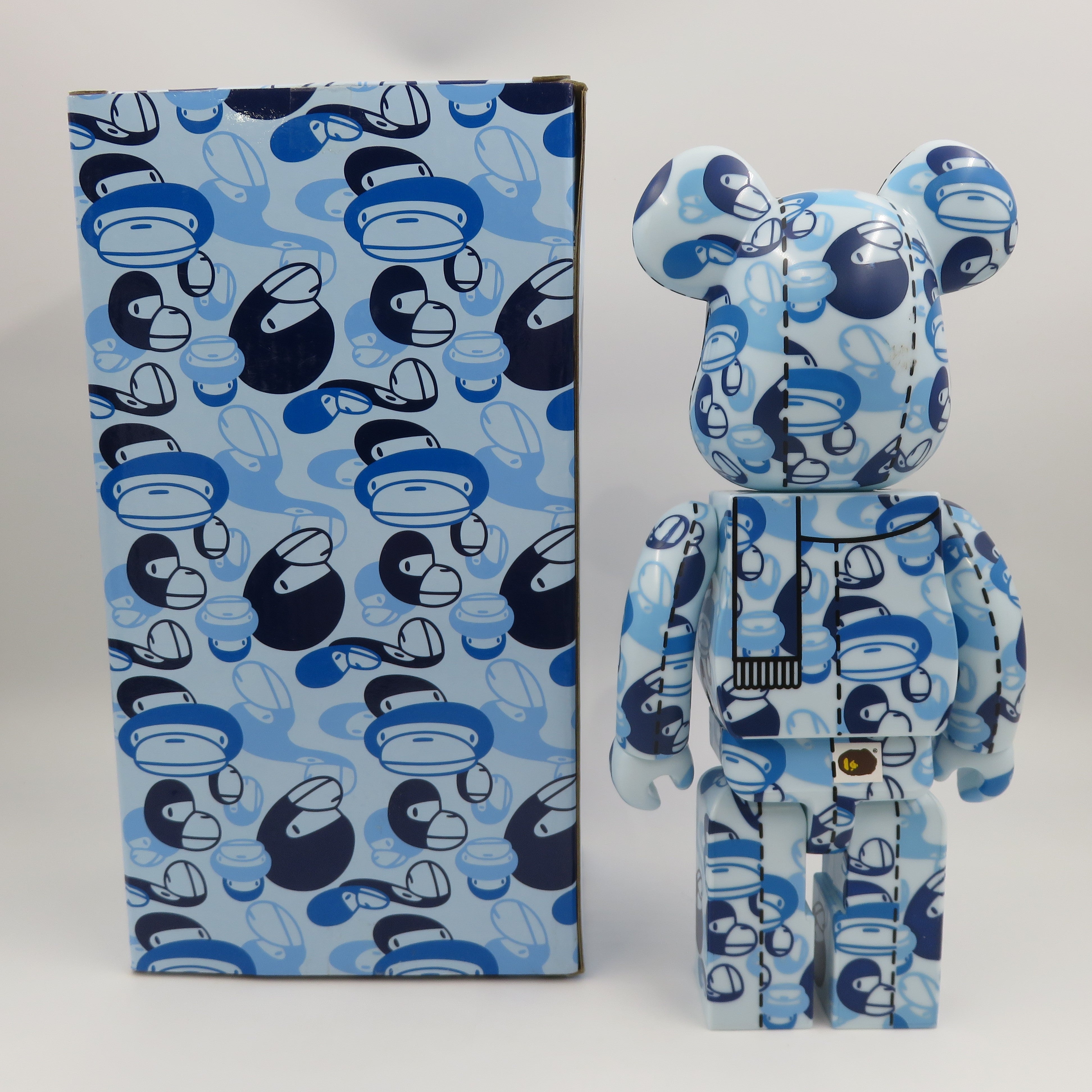 BEARBRICK Blue Milo Bape Play 400% Figure Medicom Toy (2007) Bathing Ape Art Toy