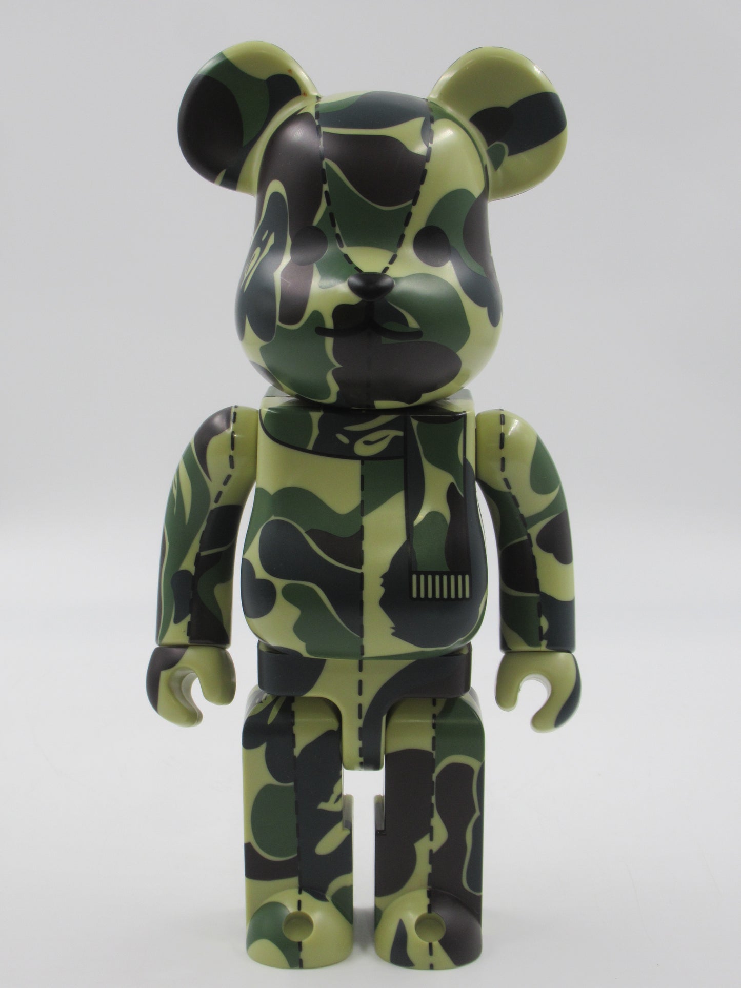 BEARBRICK Green Camo Bape Play 400% Figure - Medicom Toy (2003) Bathing Ape Art Toy