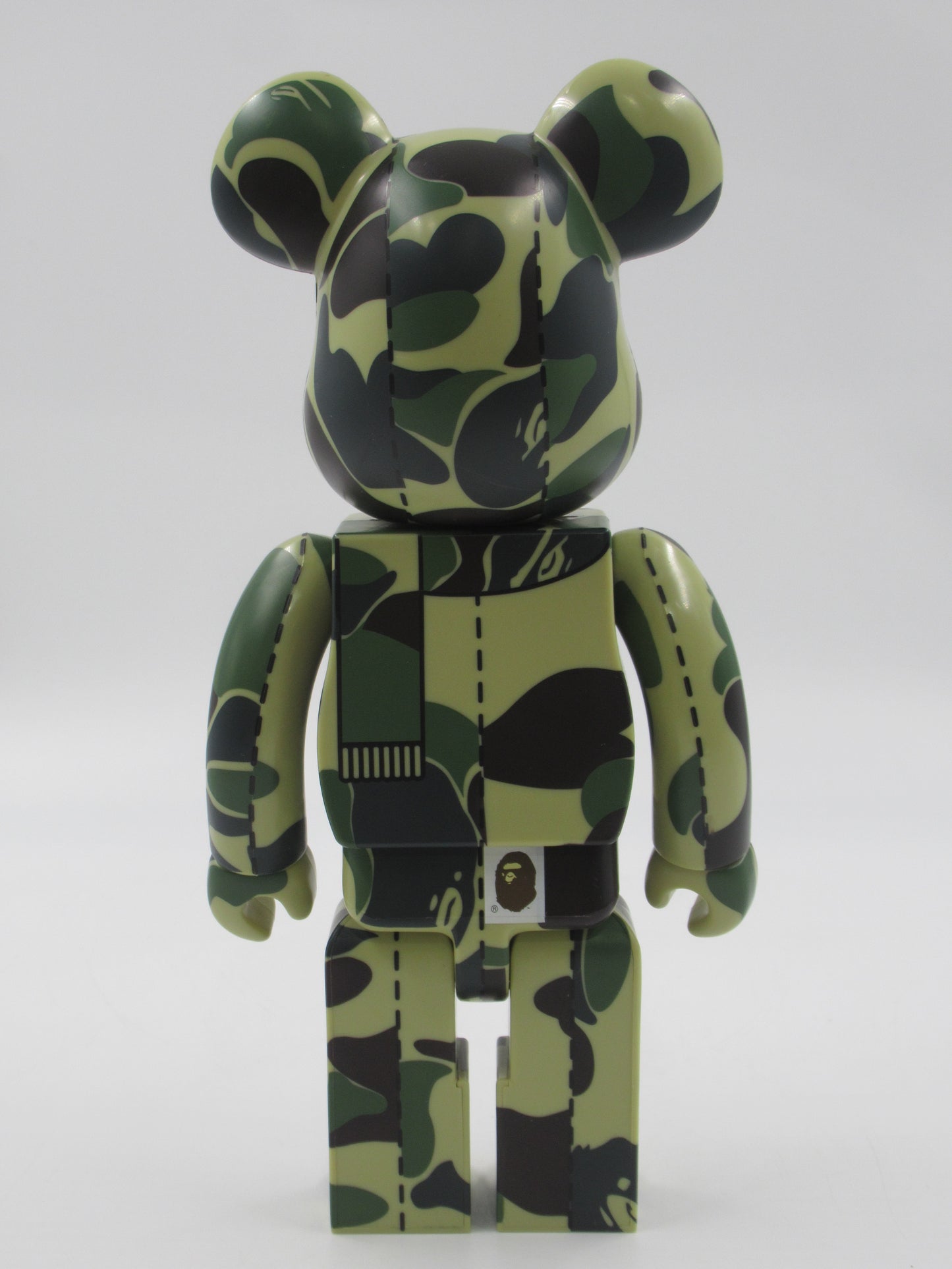 BEARBRICK Green Camo Bape Play 400% Figure - Medicom Toy (2003) Bathing Ape Art Toy