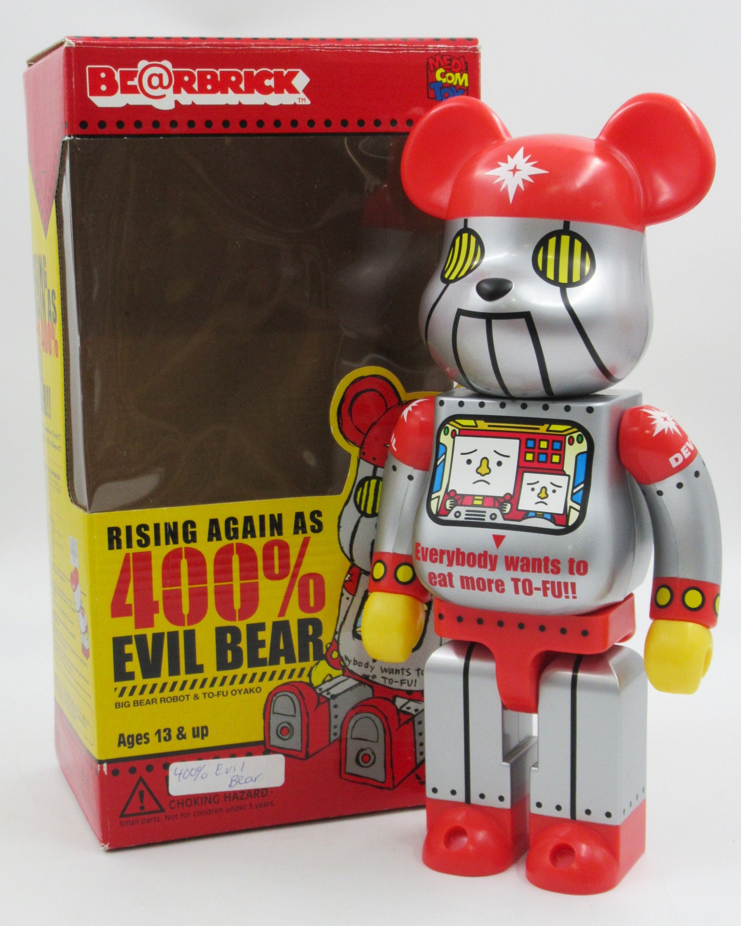 BEARBRICK Evil Bear 400% Figure - Medicom Toy (2003) Devilrobots Be@rbrick Art Toy