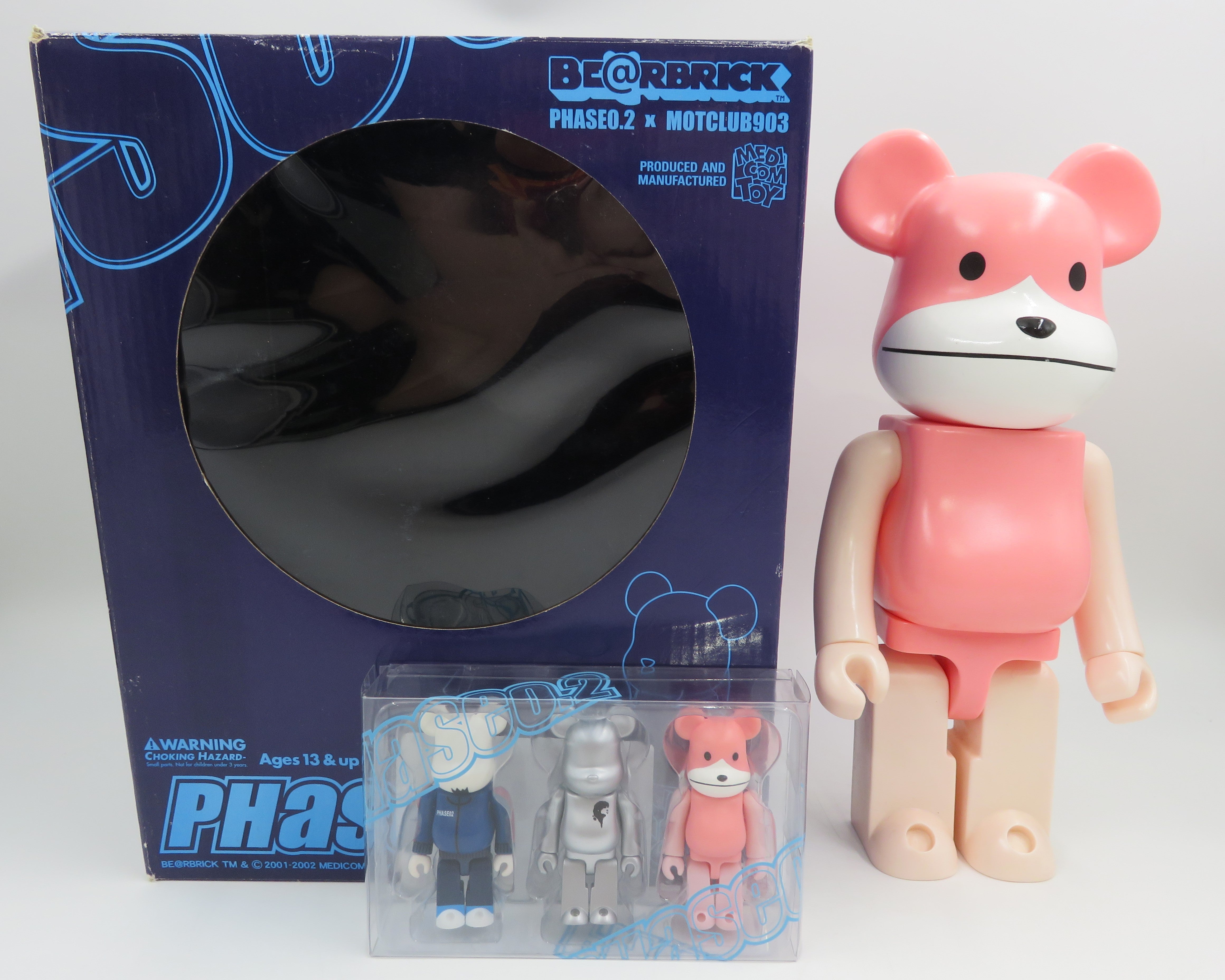 BEARBRICK Phase0.2 x Motclub903 400% & 100% Figure Set - Medicom Toy (2002) Be@rbrick Designer Art Toy