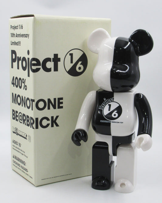 BEARBRICK x Project 1/6 Monotone 400% - Medicom Toy (2007) Be@rbrick Limited Art Toy