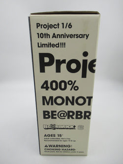 BEARBRICK x Project 1/6 Monotone 400% - Medicom Toy (2007) Be@rbrick Limited Art Toy