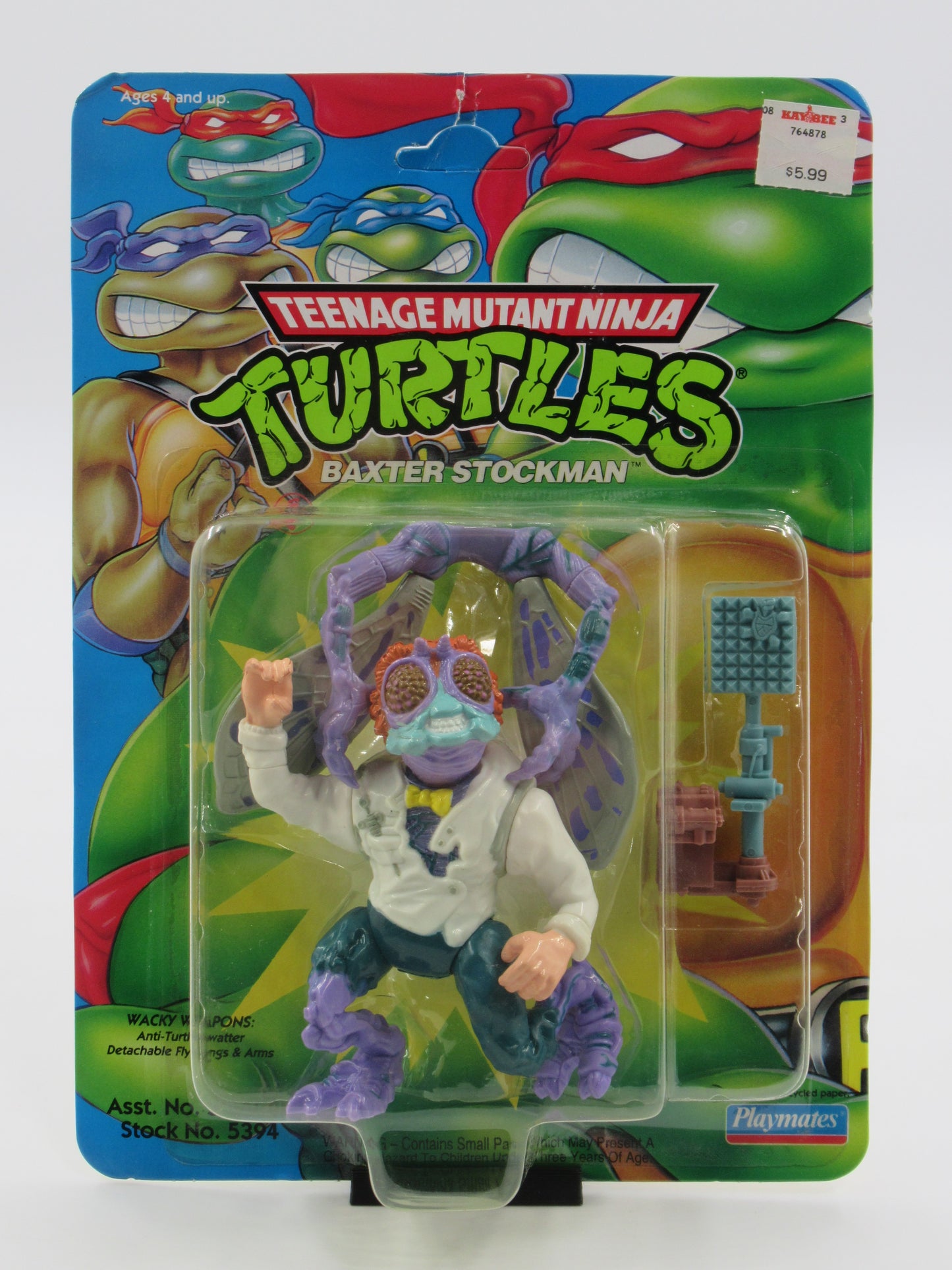 TMNT Baxter Stockman 4.5" Figure Teenage Mutant Ninja Turtles - Playmates (1992)