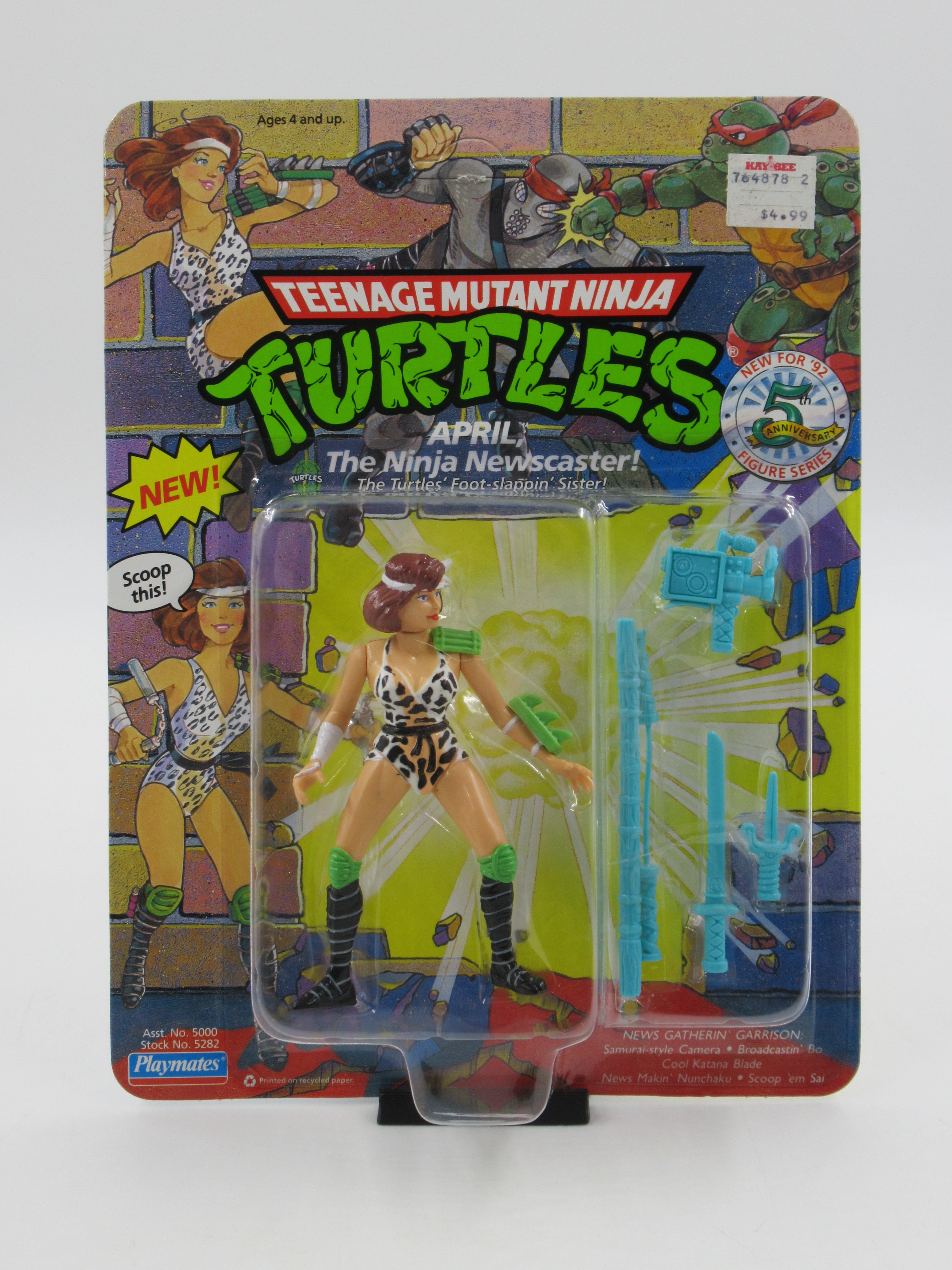 Teenage Mutant Ninja Turtles April O'Neil 5th Anniversary Set of 3 Figures TMNTs - Playmates (1992)