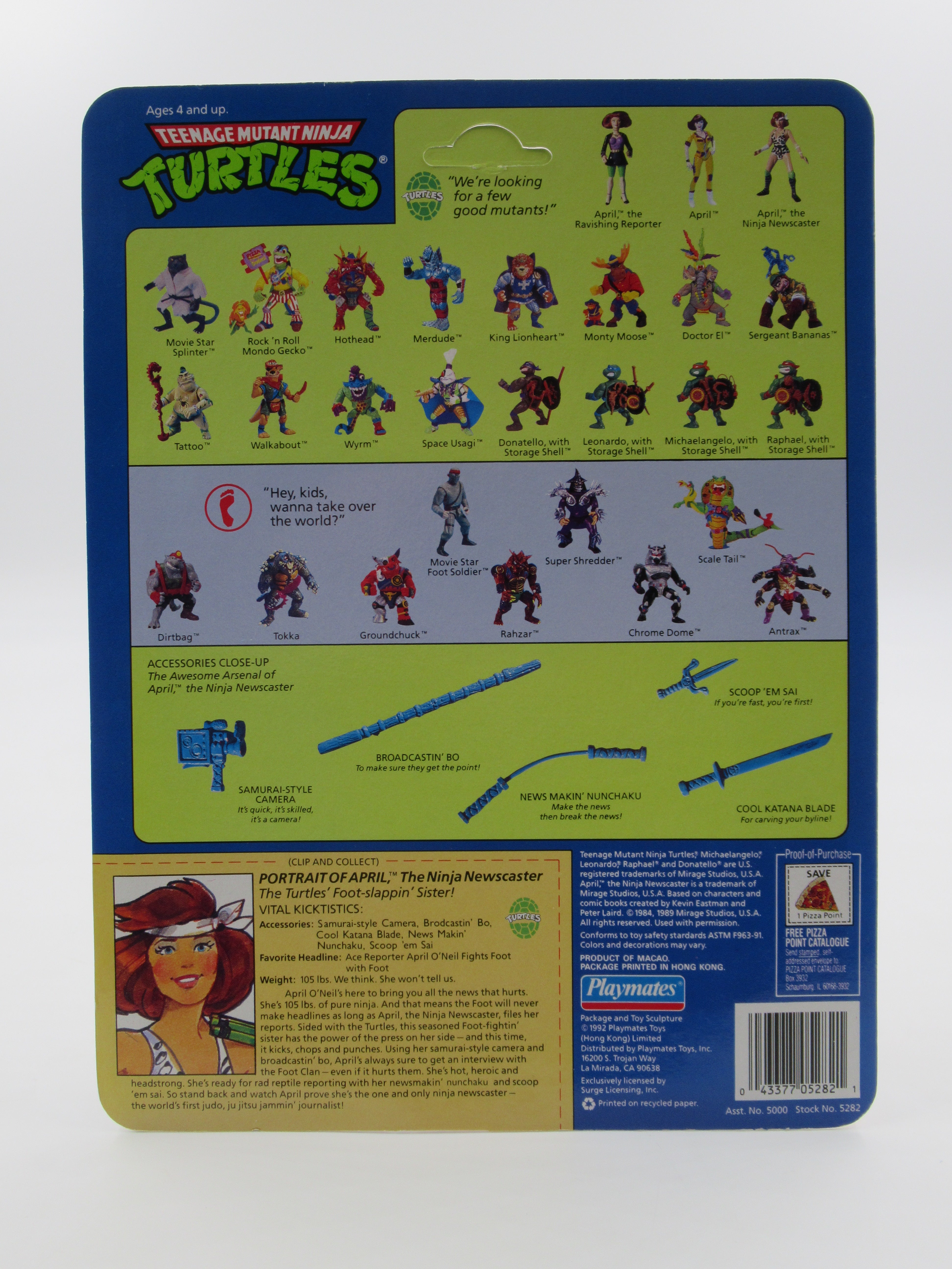 Teenage Mutant Ninja Turtles April O'Neil 5th Anniversary Set of 3 Figures TMNTs - Playmates (1992)
