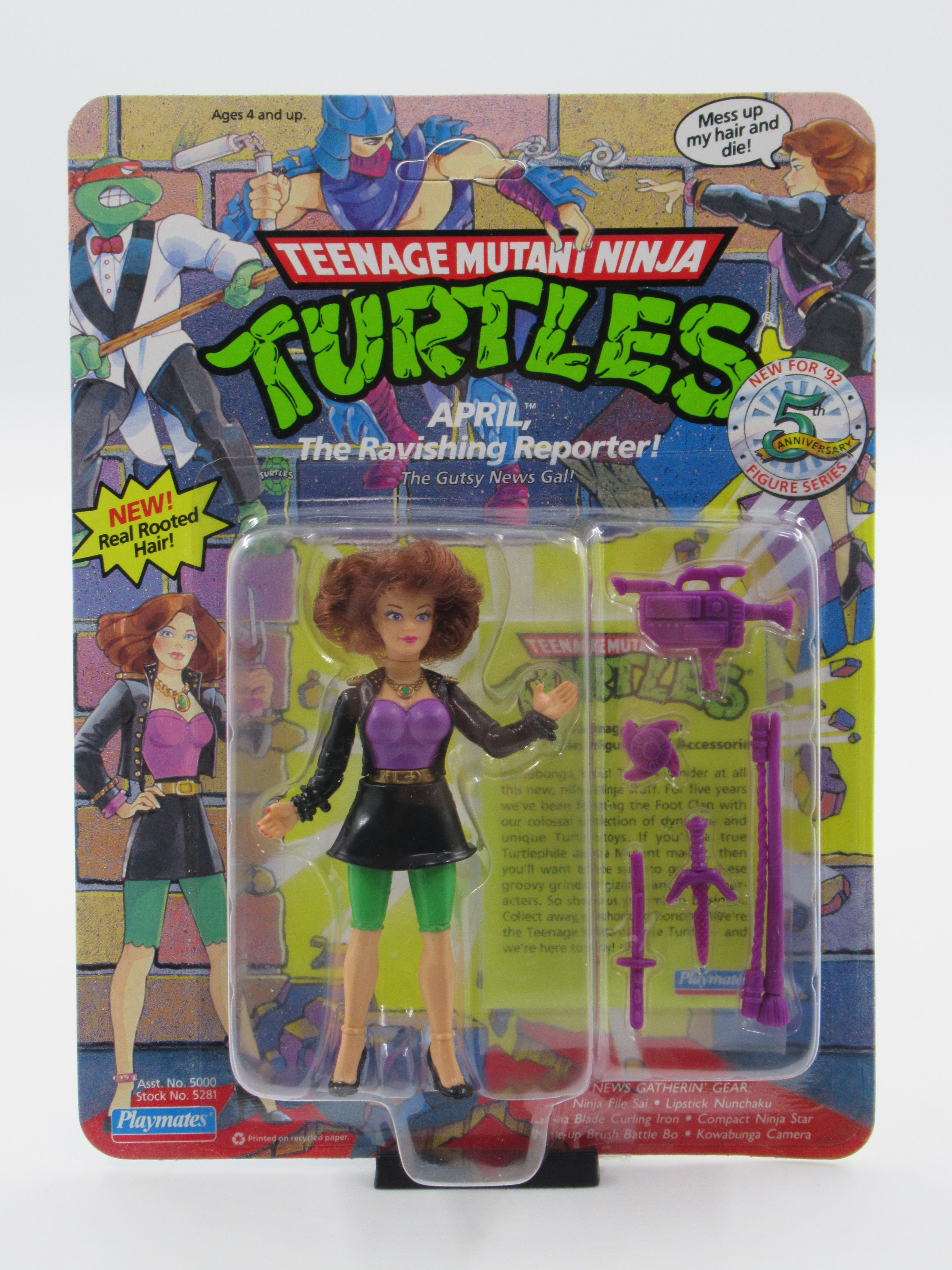 Teenage Mutant Ninja Turtles April O'Neil 5th Anniversary Set of 3 Figures TMNTs - Playmates (1992)