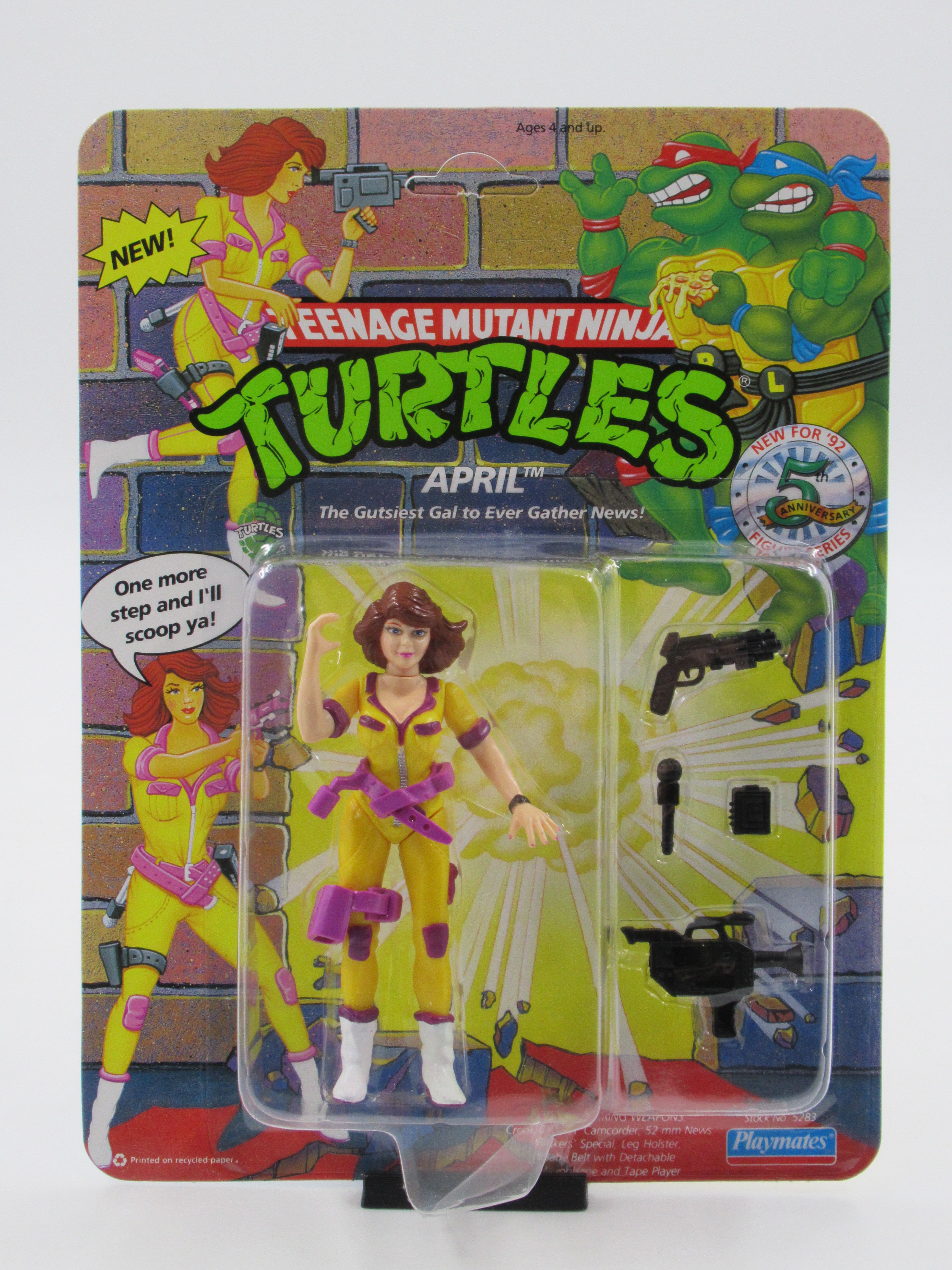 Teenage Mutant Ninja Turtles April O'Neil 5th Anniversary Set of 3 Figures TMNTs - Playmates (1992)