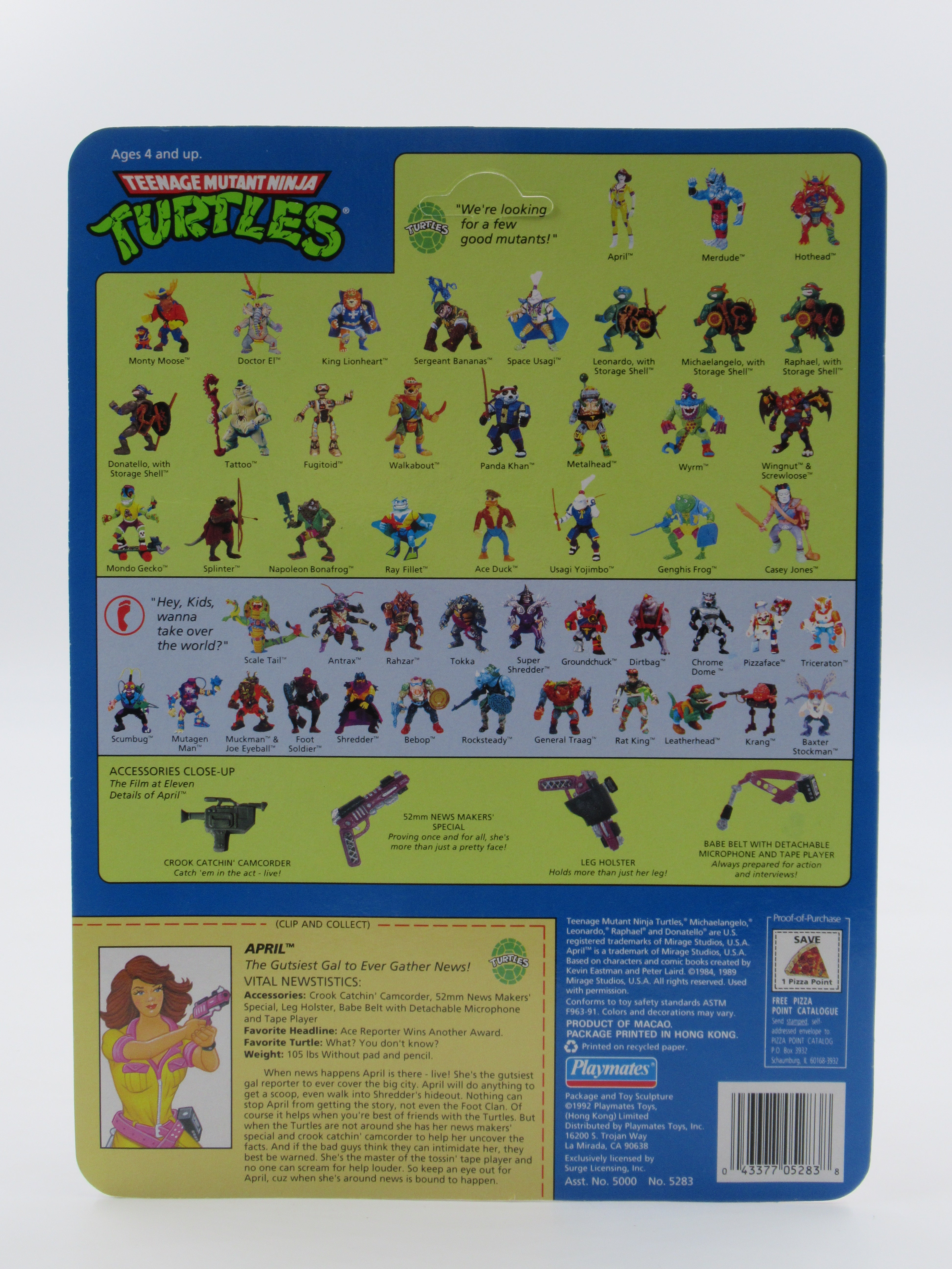 Teenage Mutant Ninja Turtles April O'Neil 5th Anniversary Set of 3 Figures TMNTs - Playmates (1992)