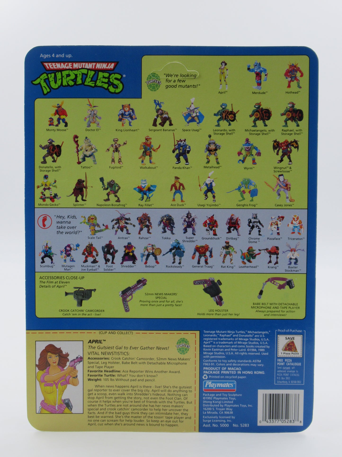 TMNT April O'Neil 5th Anniversary Set of 3 Figures Teenage Mutant Ninja Turtles - Playmates (1992)