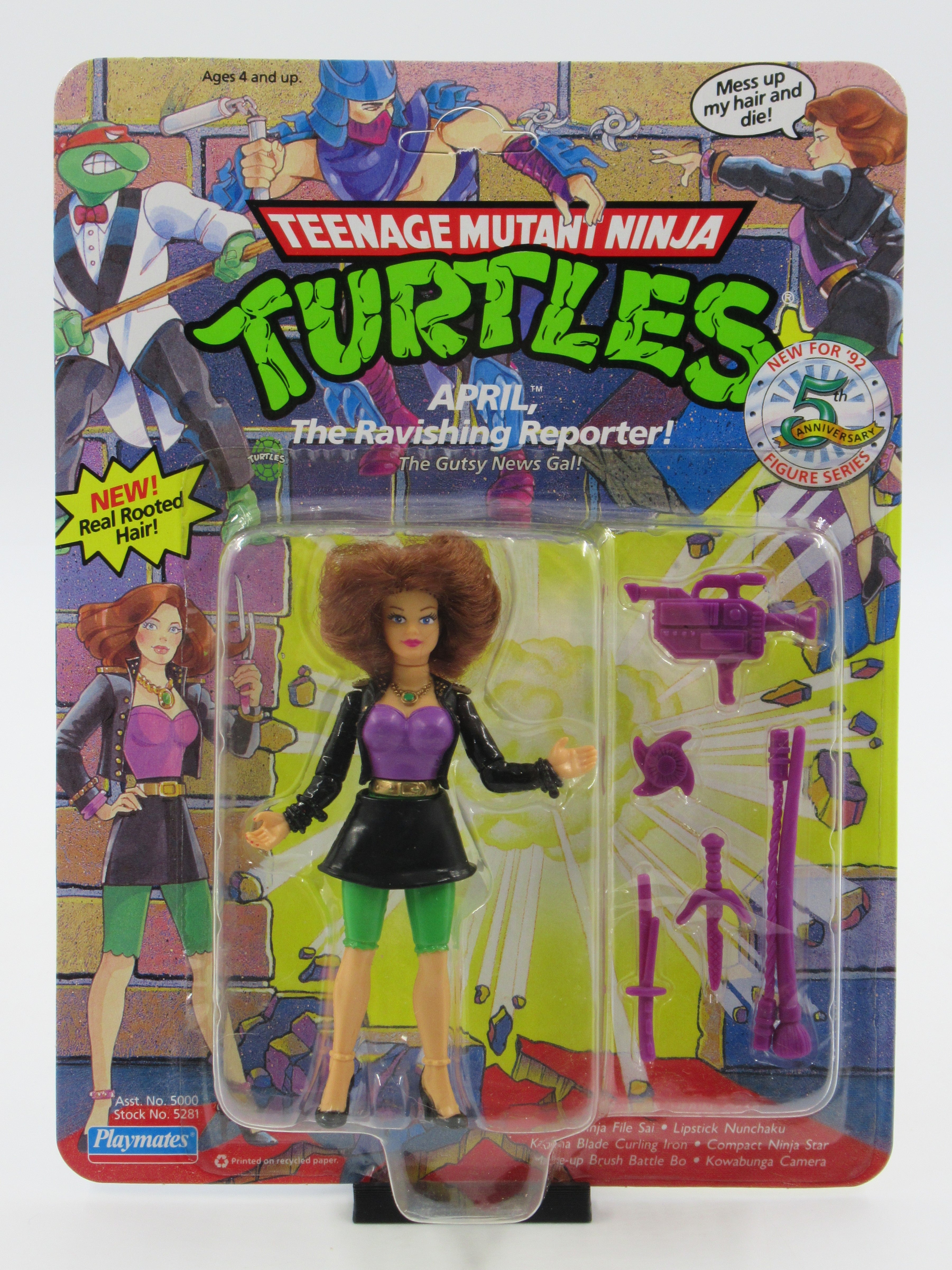 Teenage Mutant Ninja Turtles April the Ravishing Reporter Lot of 3 Figures TMNTs - Playmates (1992)