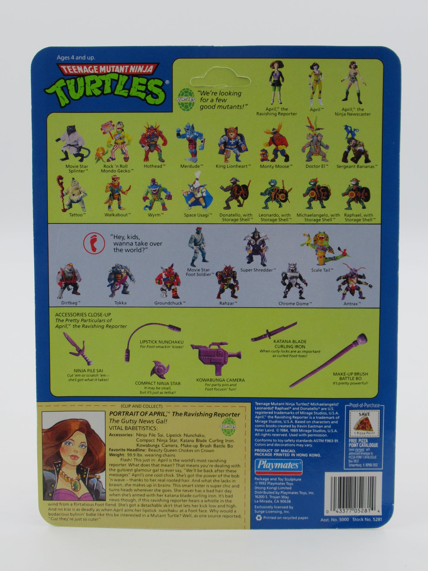 TMNT April the Ravishing Reporter Lot of 3 Figures Teenage Mutant Ninja Turtles - Playmates (1992)