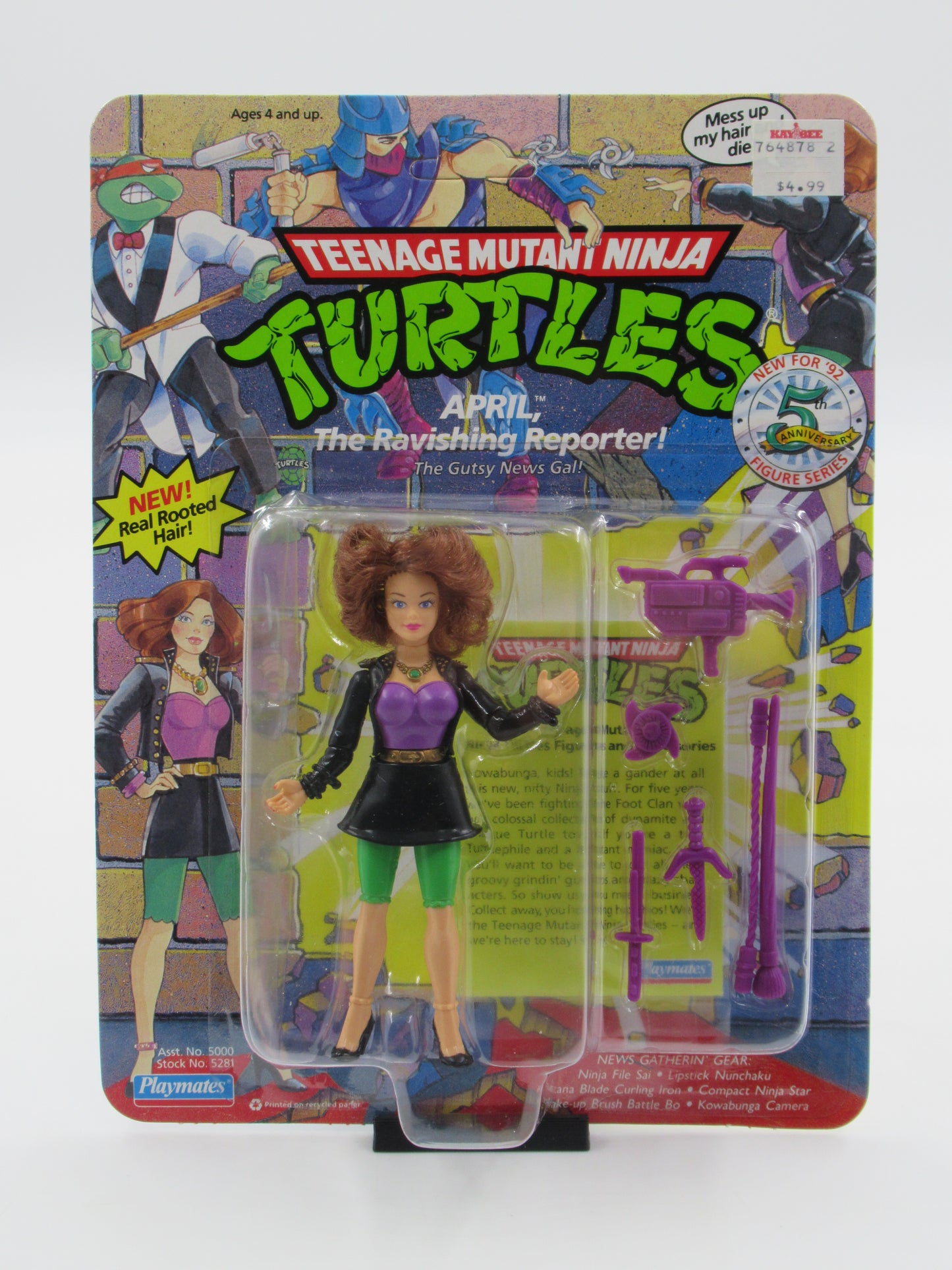 TMNT April the Ravishing Reporter Lot of 3 Figures Teenage Mutant Ninja Turtles - Playmates (1992)