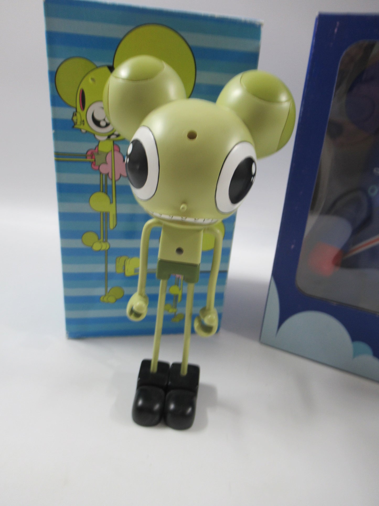 DALEK Qee Collection: Blue Currency Bear & Green Space Monkey Figures - Dalek & Toy2R (2000s) Designer Art Toys