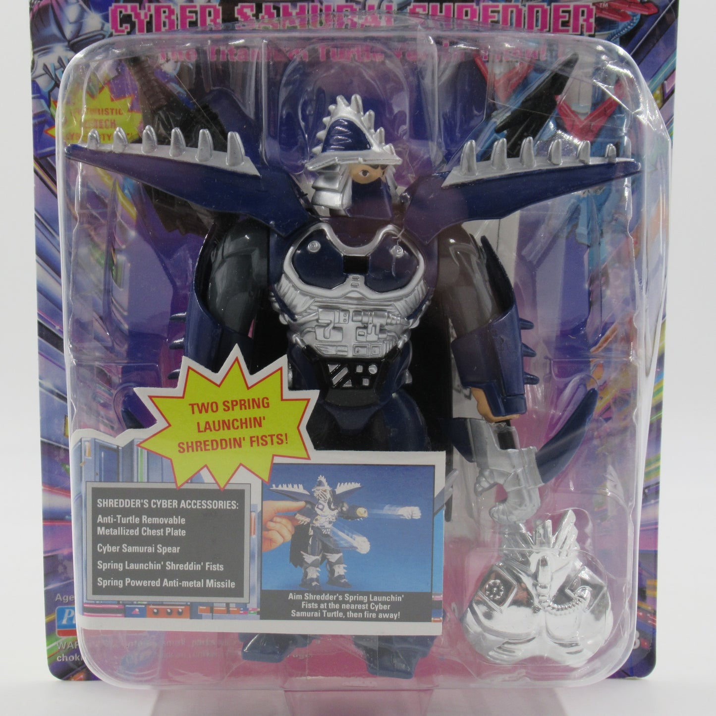 TMNT Cyber Samurai Shredder (Black Weapons) 5.5" Figure Teenage Mutant Ninja Turtles - Playmates (1994)