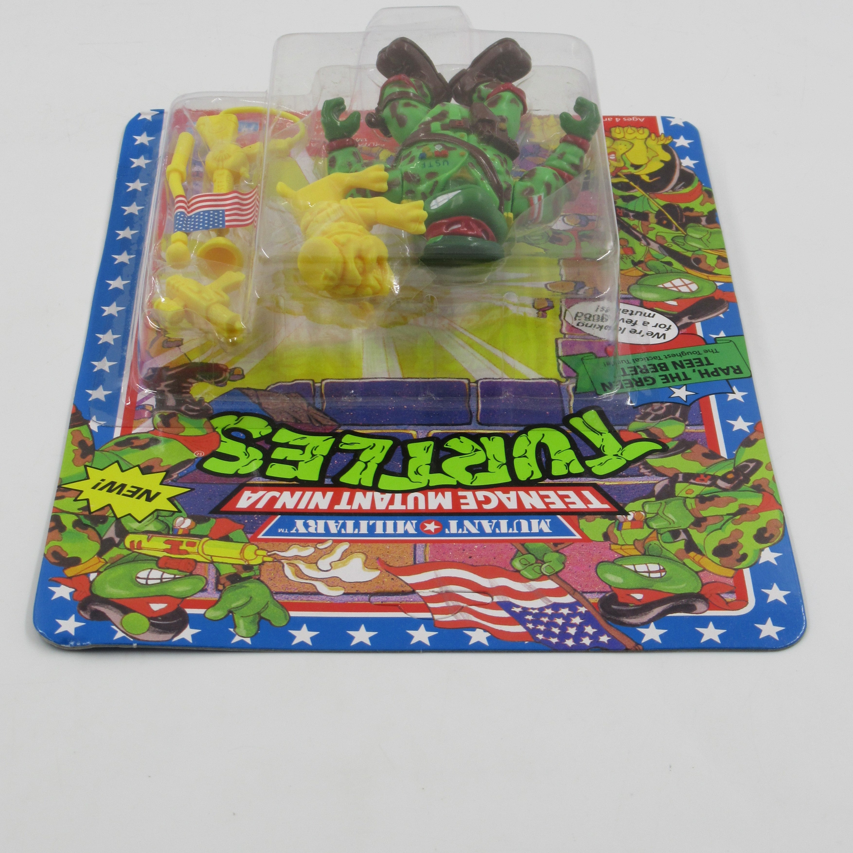 Teenage Mutant Ninja Turtles Raph, the Green Teen Beret Mutant Military Figure TMNTs - Playmates (1991)