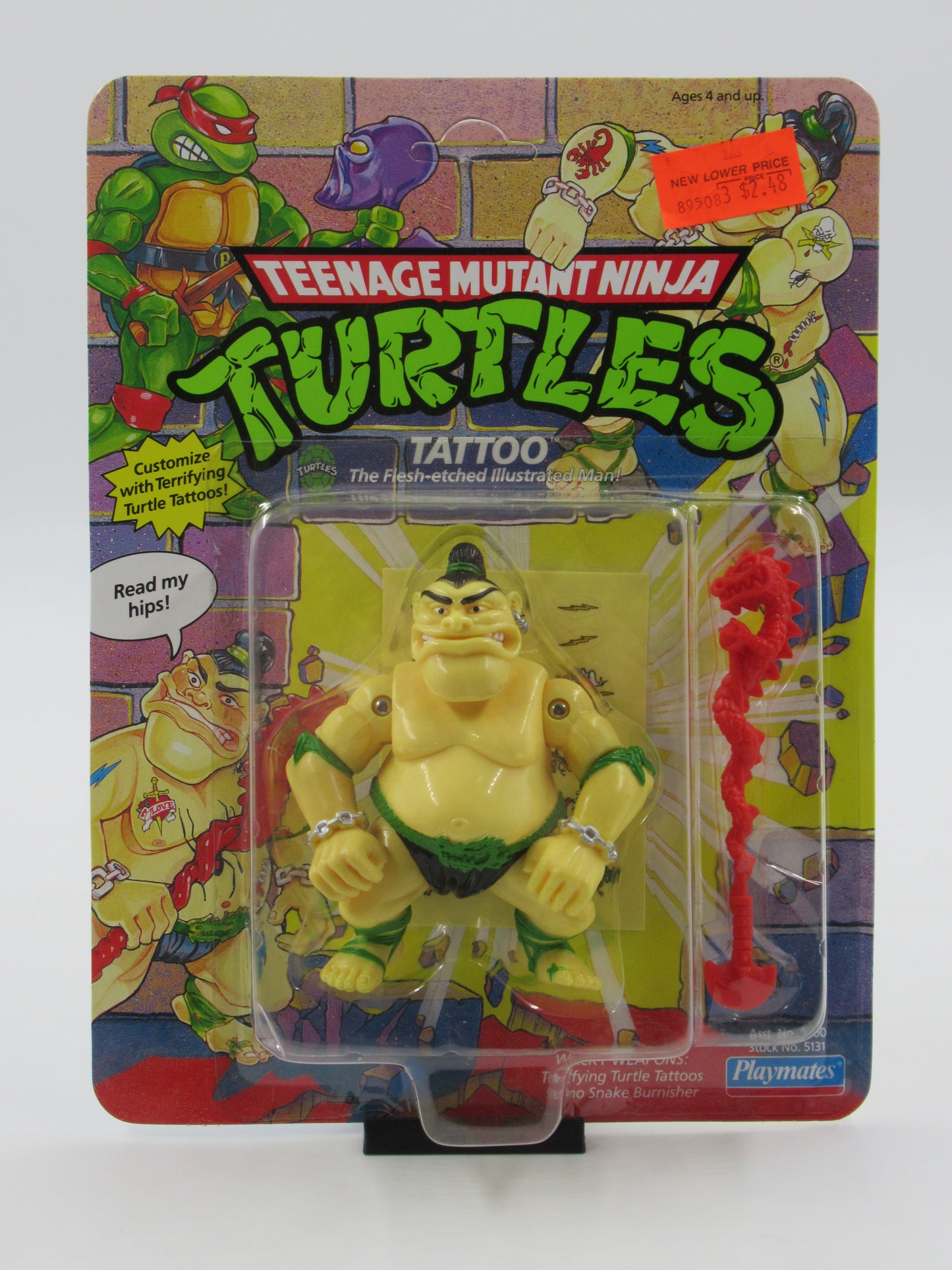 TMNT Tattoo 4.5" Figure Teenage Mutant Ninja Turtles - Playmates (1991)