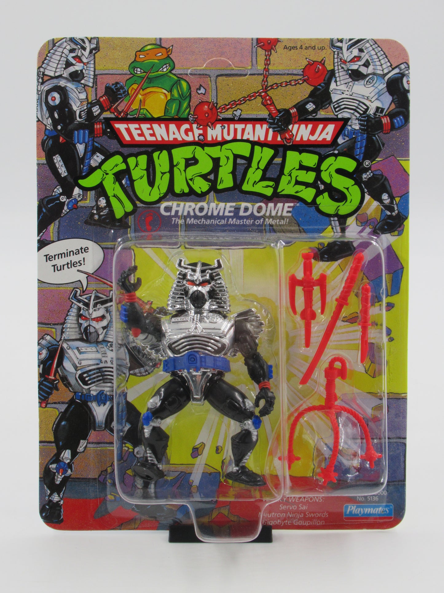 TMNT Chrome Dome 4.5" Figure Teenage Mutant Ninja Turtles - Playmates (1991)