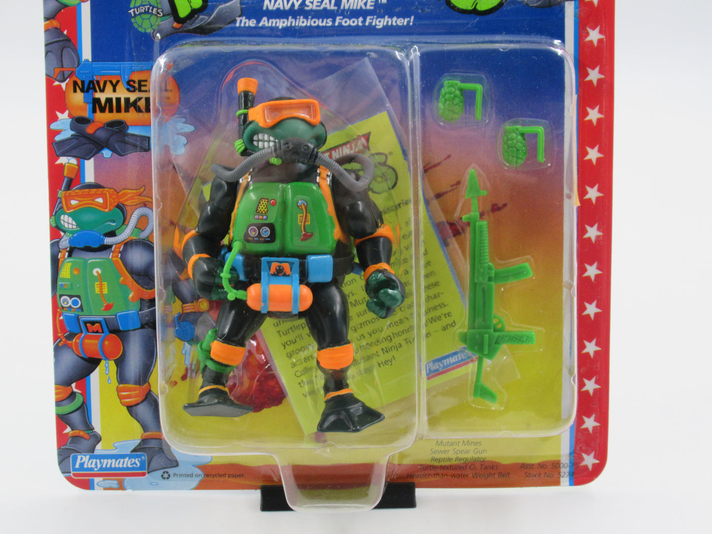 TMNT Navy Seal Mike Mutant Military II 4.5" Figure Teenage Mutant Ninja Turtles - Playmates (1992)