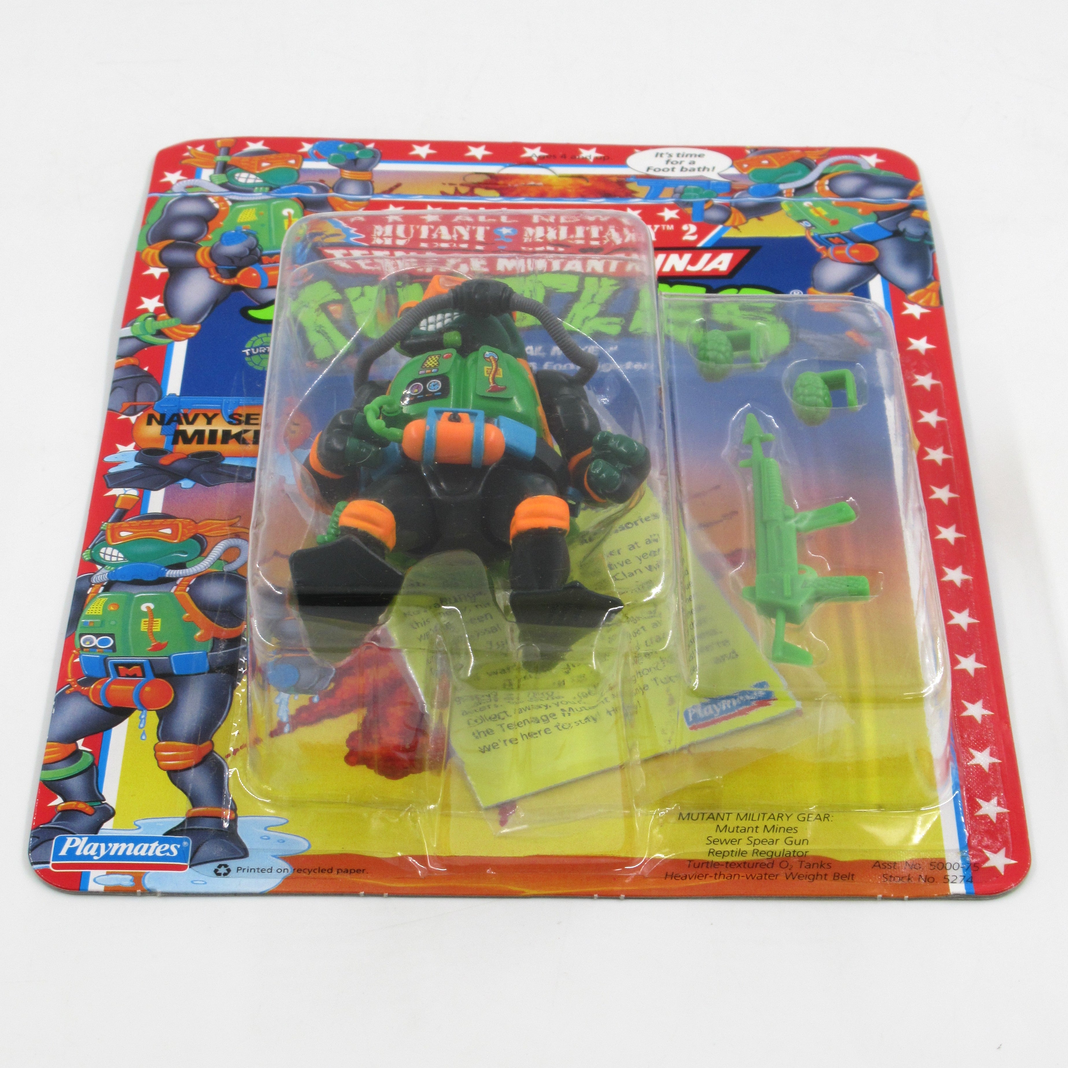 Teenage Mutant Ninja Turtles Navy Seal Mike Mutant Military II 4.5" Figure TMNTs - Playmates (1992)