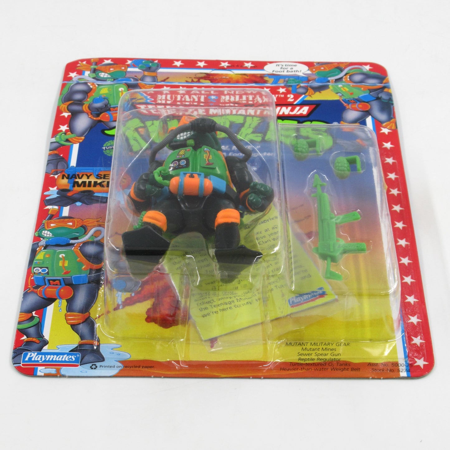 TMNT Navy Seal Mike Mutant Military II 4.5" Figure Teenage Mutant Ninja Turtles - Playmates (1992)