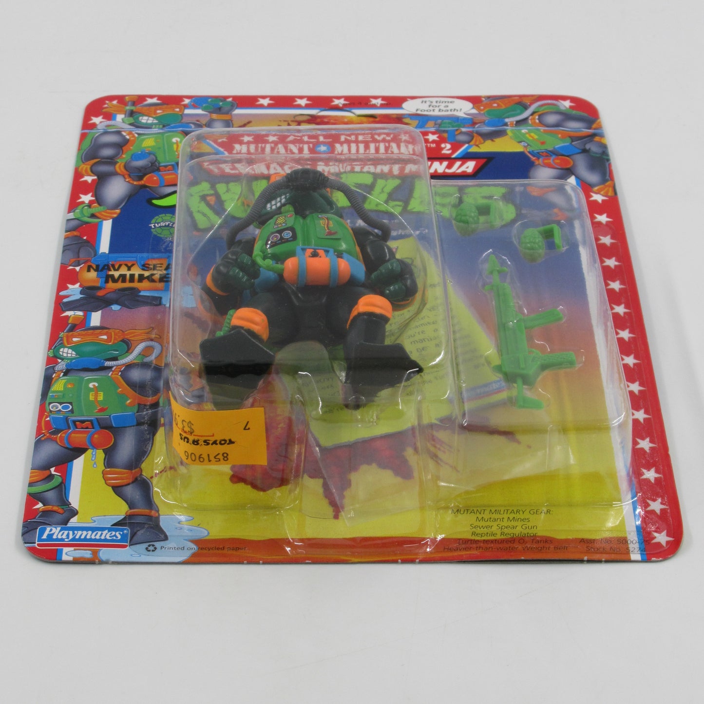 TMNT Navy Seal Mike Mutant Military II 4.5" Figure Teenage Mutant Ninja Turtles - Playmates (1992)