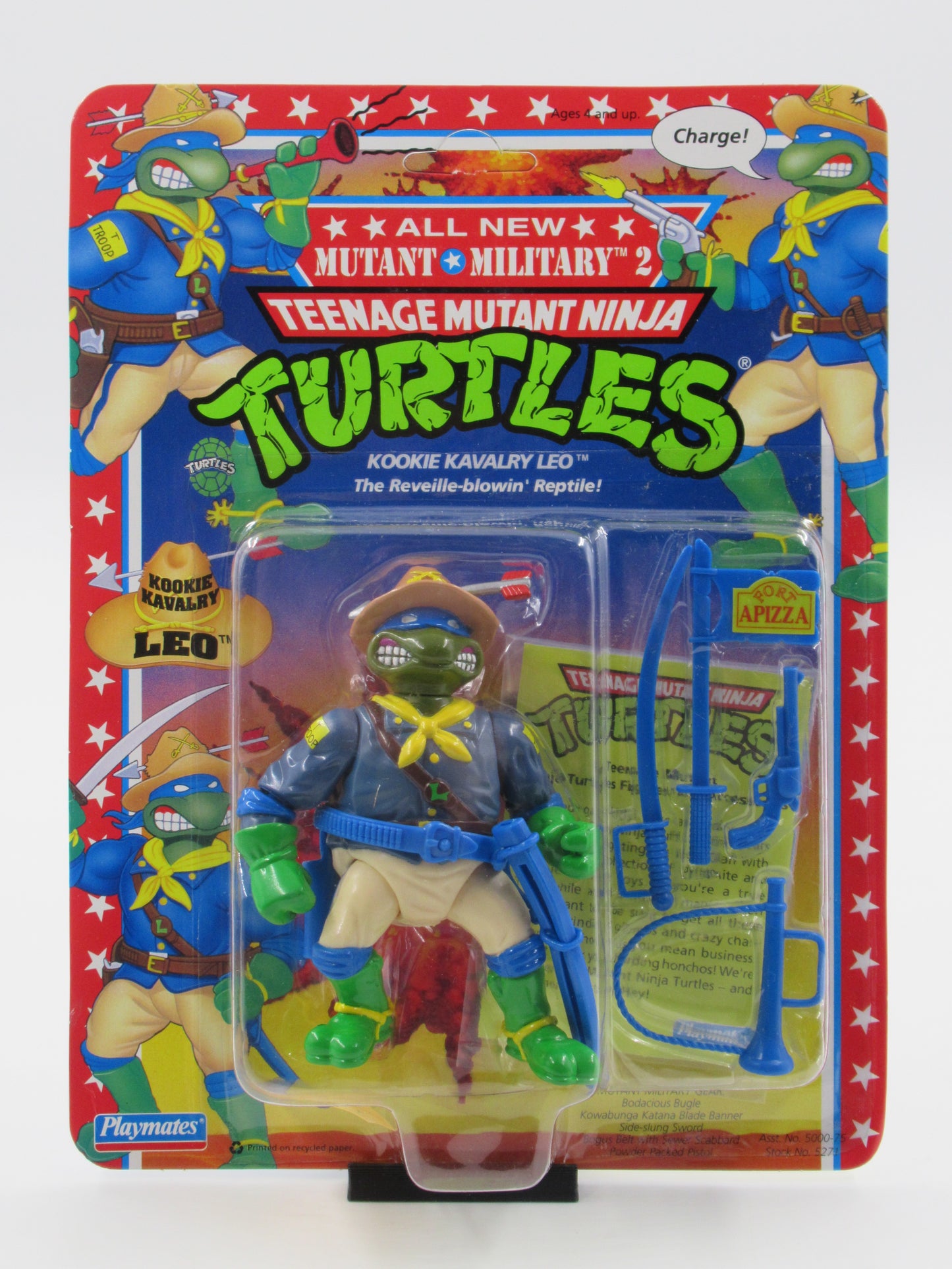 TMNT Kookie Kavalry Leo Mutant Military II 4.5" Figure Teenage Mutant Ninja Turtles - Playmates (1992)