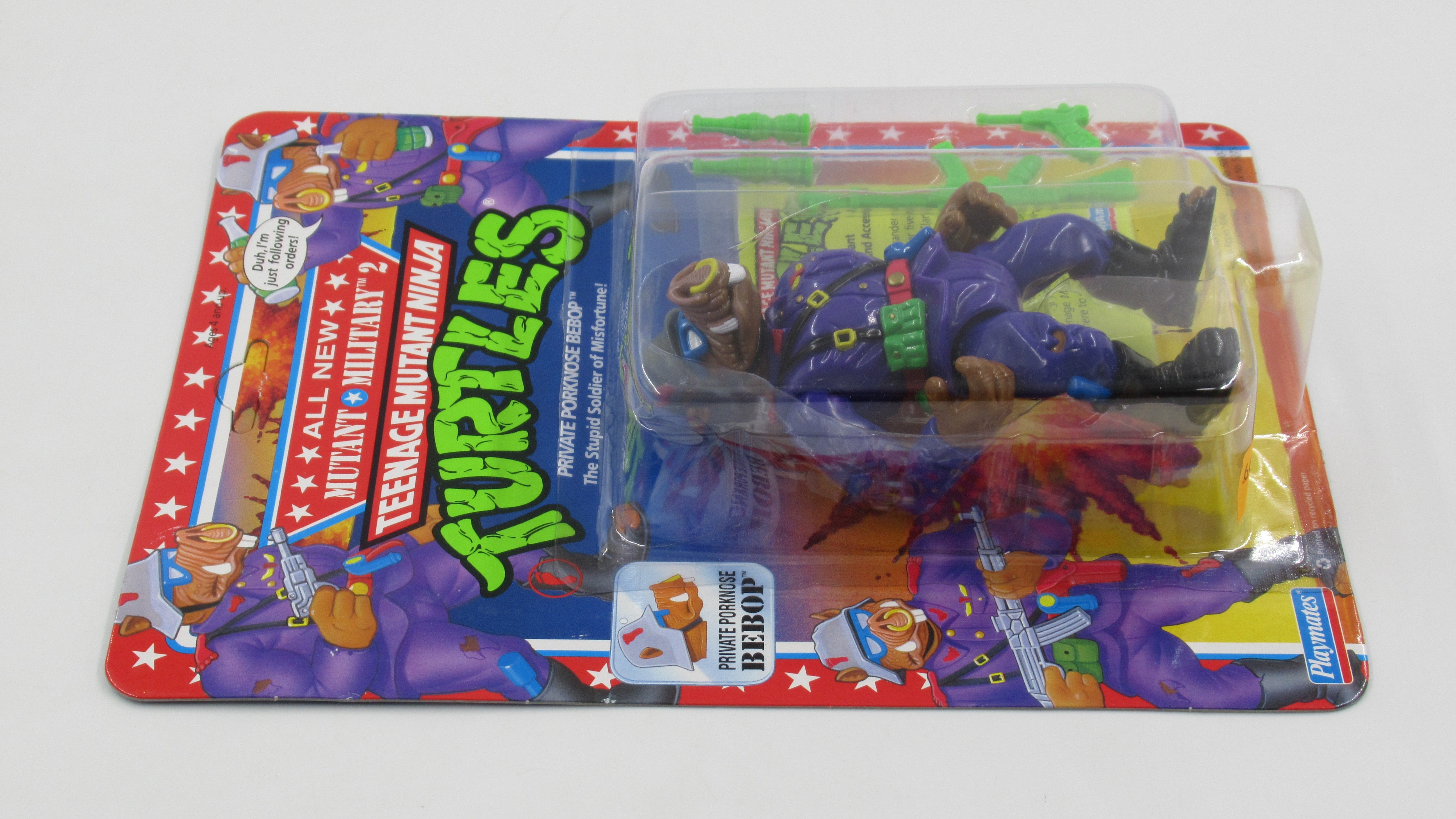 Teenage Mutant Ninja Turtles Private Porknose Bebop Mutant Military II 4.5" Figure TMNTs - Playmates (1992)