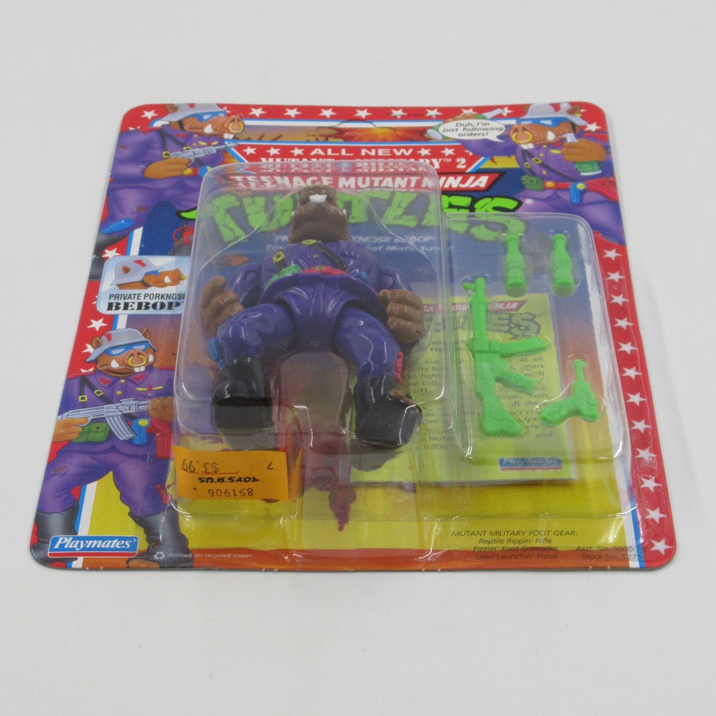 TMNT Private Porknose Bebop Mutant Military II 4.5" Figure Teenage Mutant Ninja Turtles - Playmates (1992)