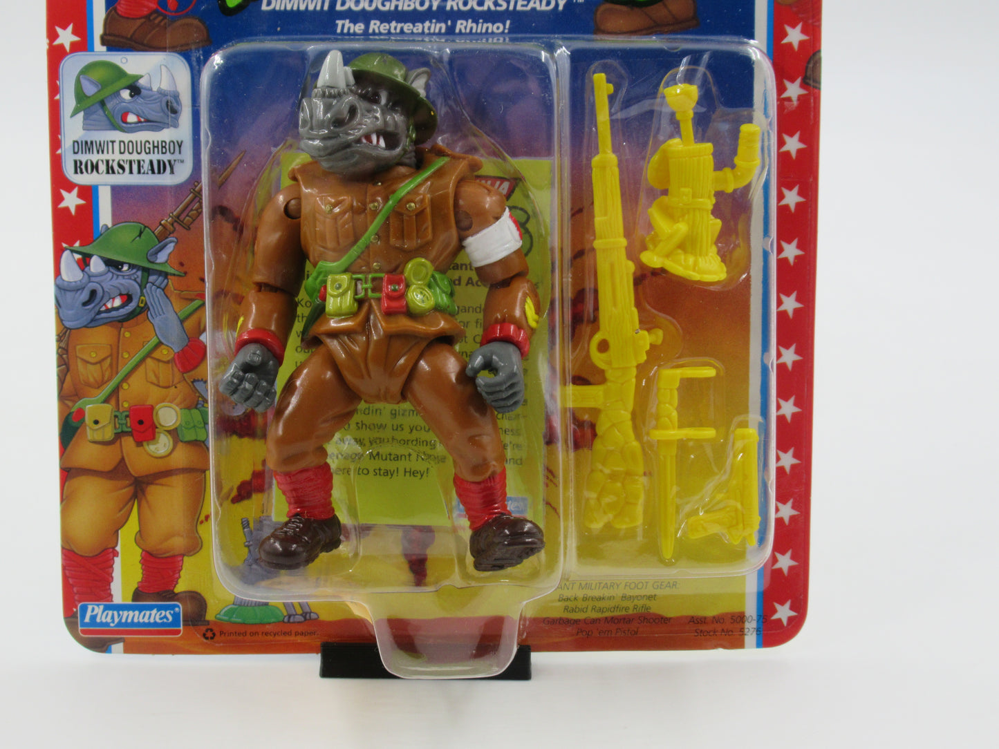 TMNT Dimwit Doughboy Rocksteady Mutant Military II 4.5" Figure Teenage Mutant Ninja Turtles - Playmates (1992)