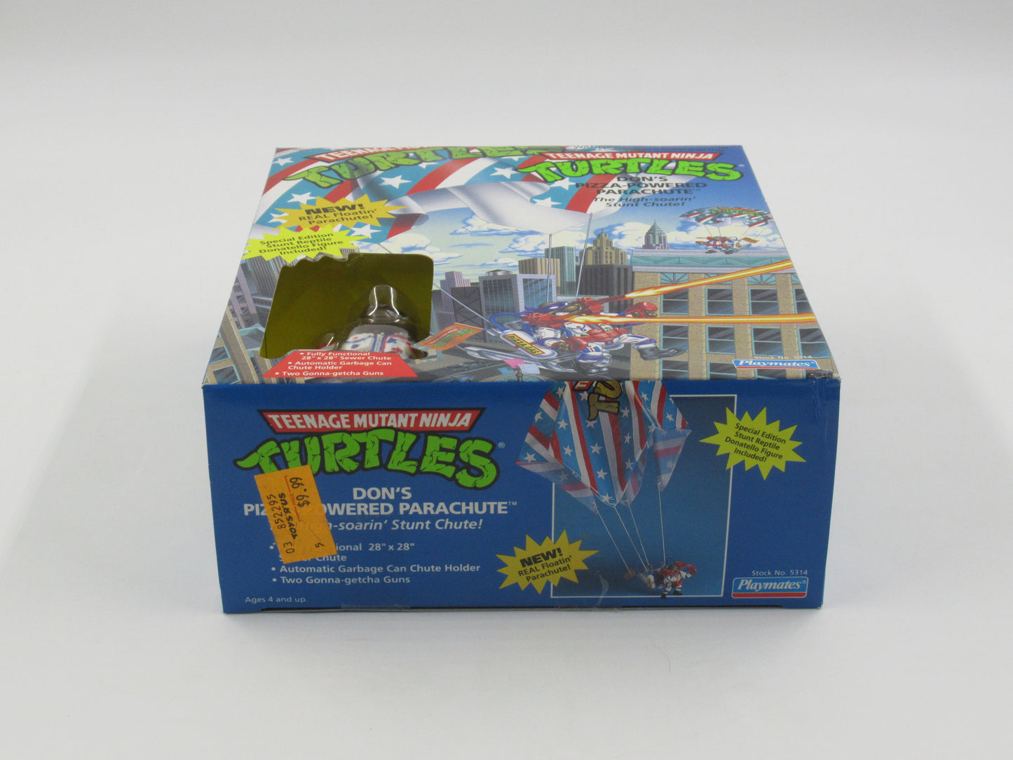 TMNT Don's Pizza-Powered Parachute 4.5" Figure Set Teenage Mutant Ninja Turtles - Playmates (1992)