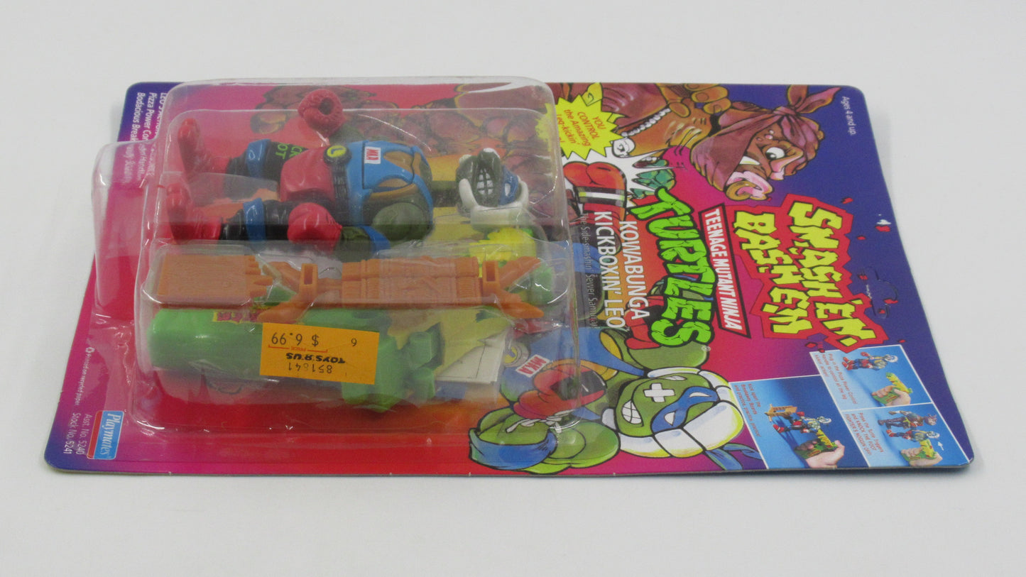 TMNT Kowabunga Kickboxin' Leo Smash 'Em Bash 'Em 5.5" Figure Teenage Mutant Ninja Turtles - Playmates (1992)