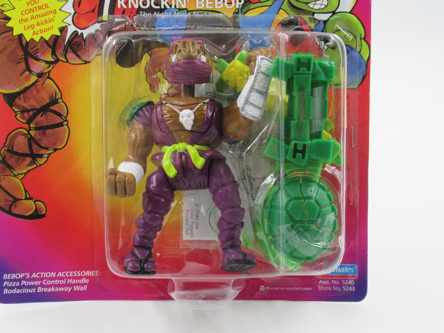 TMNT Ninja Knockin' Bebop Smash 'Em Bash 'Em 5.5" Figure Teenage Mutant Ninja Turtles - Playmates (1992)