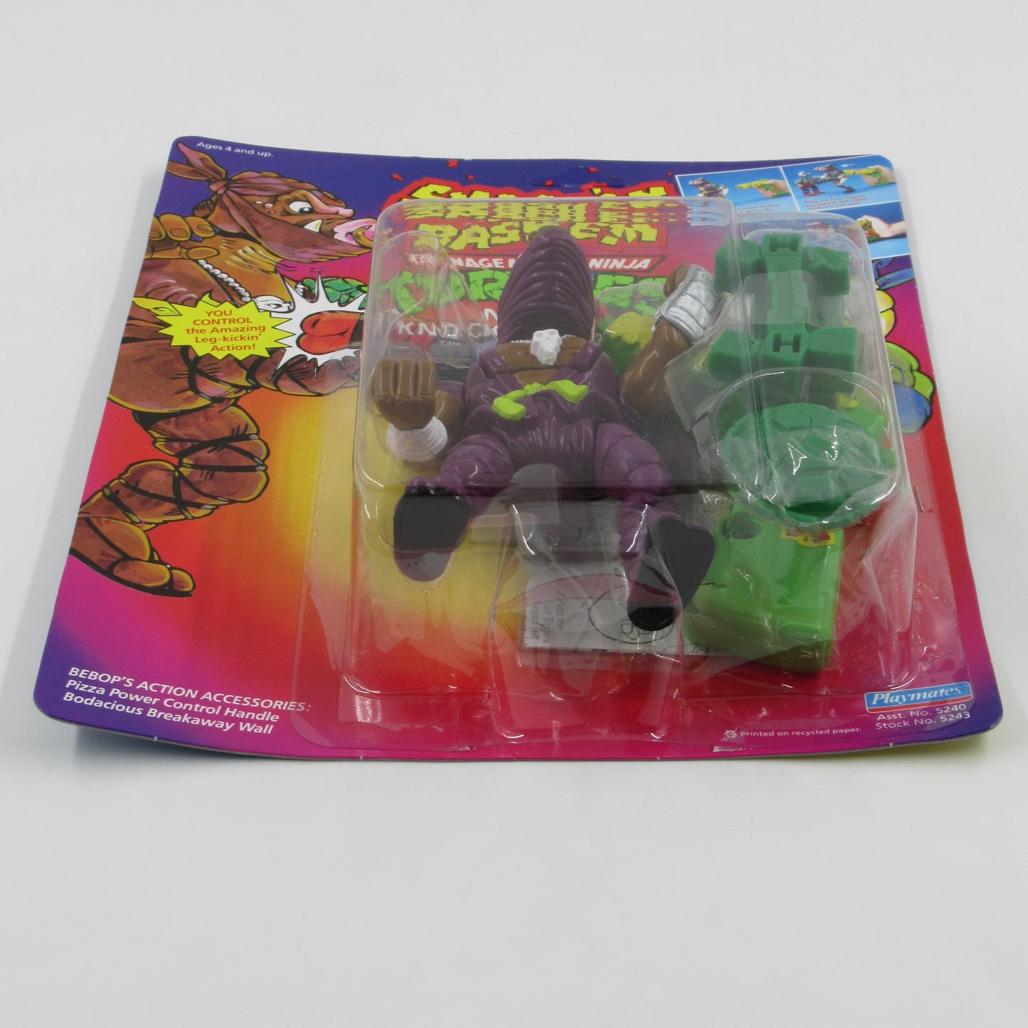 TMNT Ninja Knockin' Bebop Smash 'Em Bash 'Em 5.5" Figure Teenage Mutant Ninja Turtles - Playmates (1992)