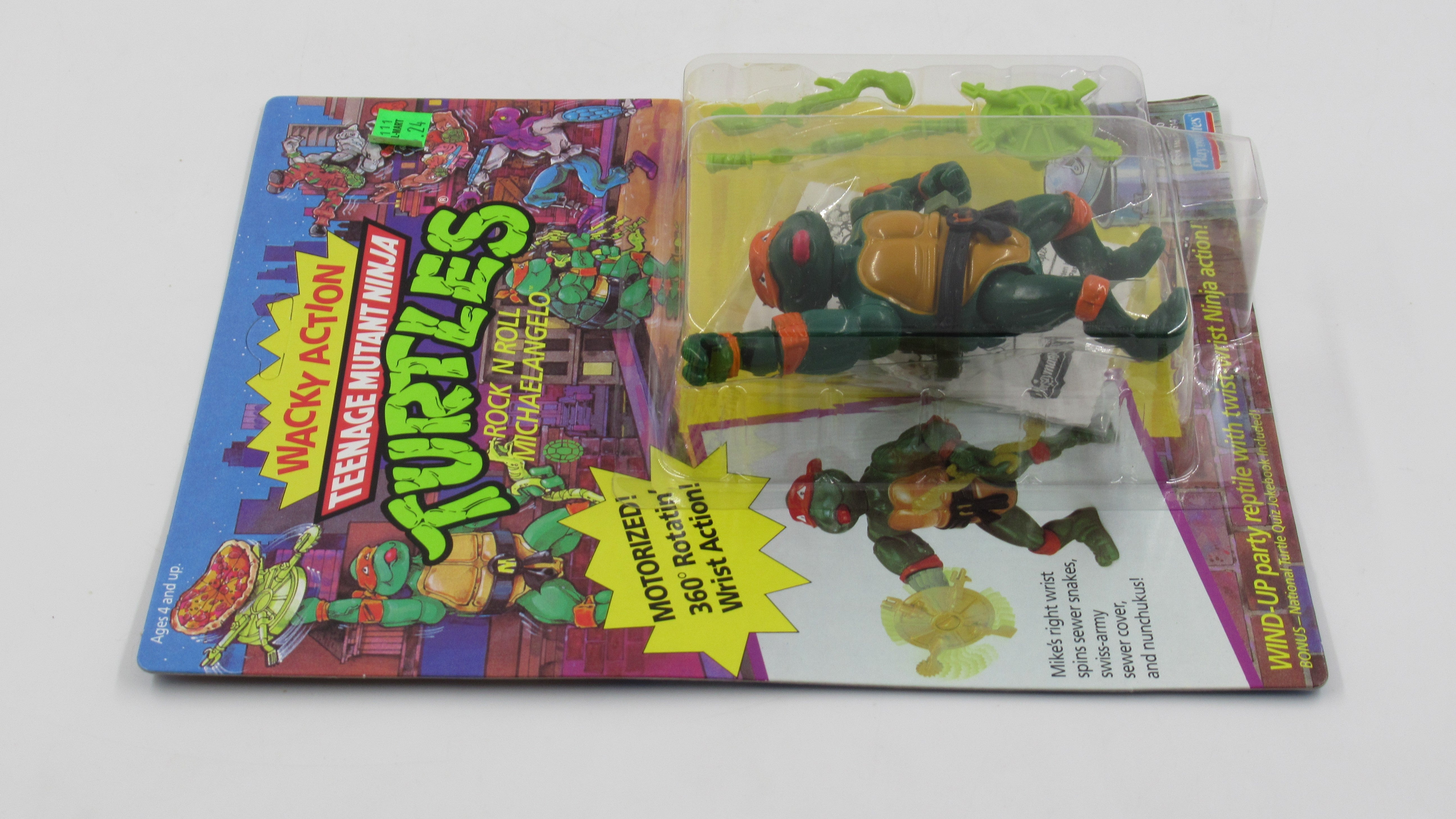 Teenage Mutant Ninja Turtles Rock N Roll Michaelangelo Wacky Action 4.5" Figure TMNTs - Playmates (1989)