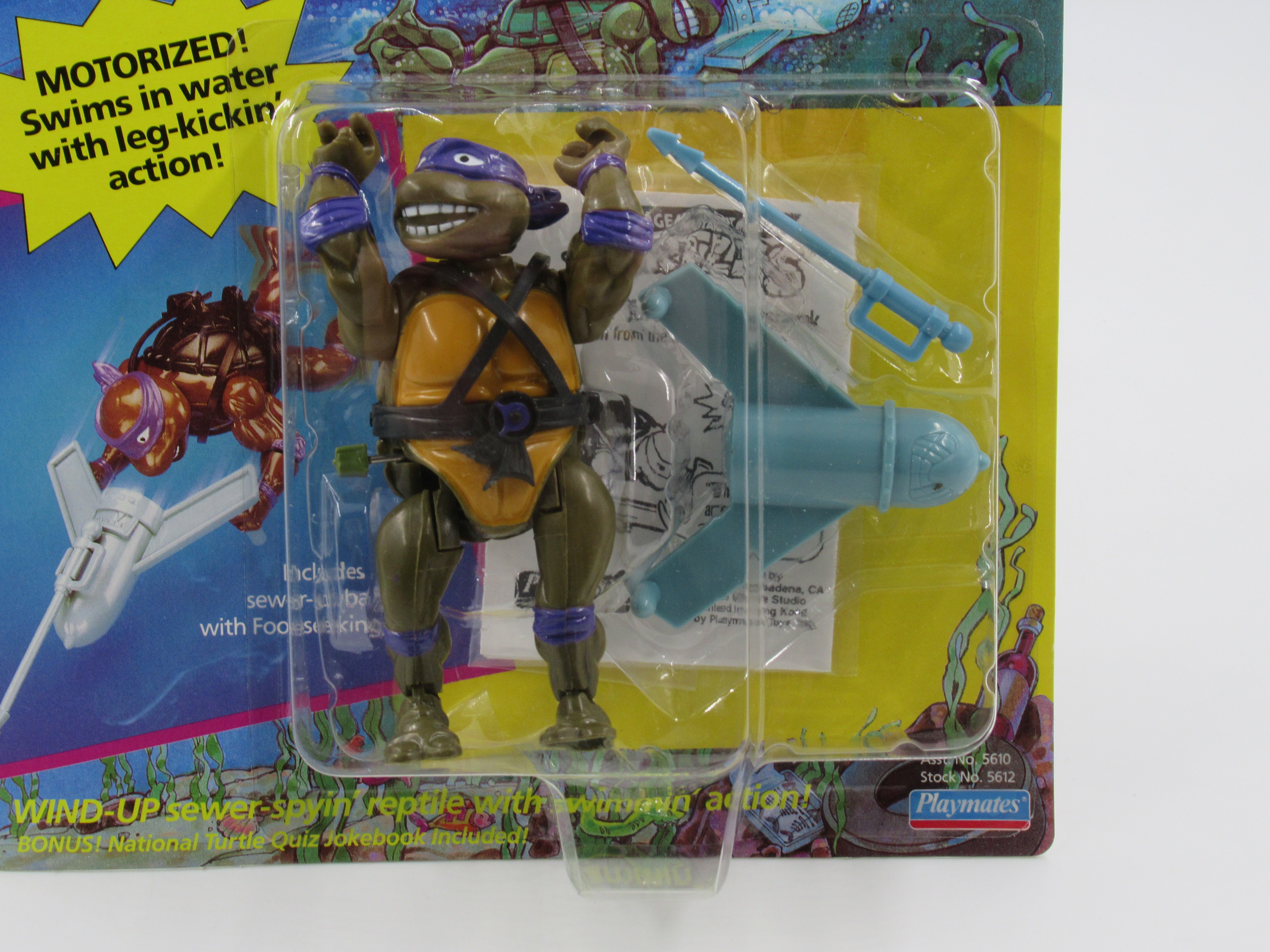 Teenage Mutant Ninja Turtles Sewer Swimmin' Donatello Wacky Action 4.5" Figure TMNTs - Playmates (1989)