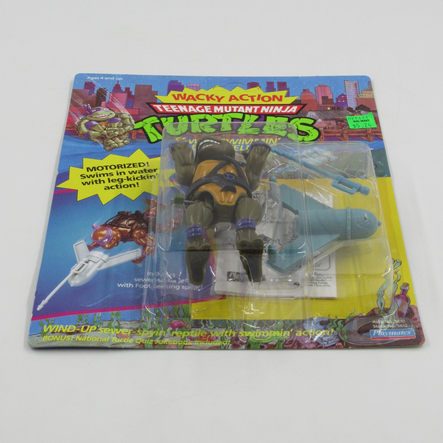 TMNT Sewer Swimmin' Donatello Wacky Action 4.5" Figure Teenage Mutant Ninja Turtles - Playmates (1989)