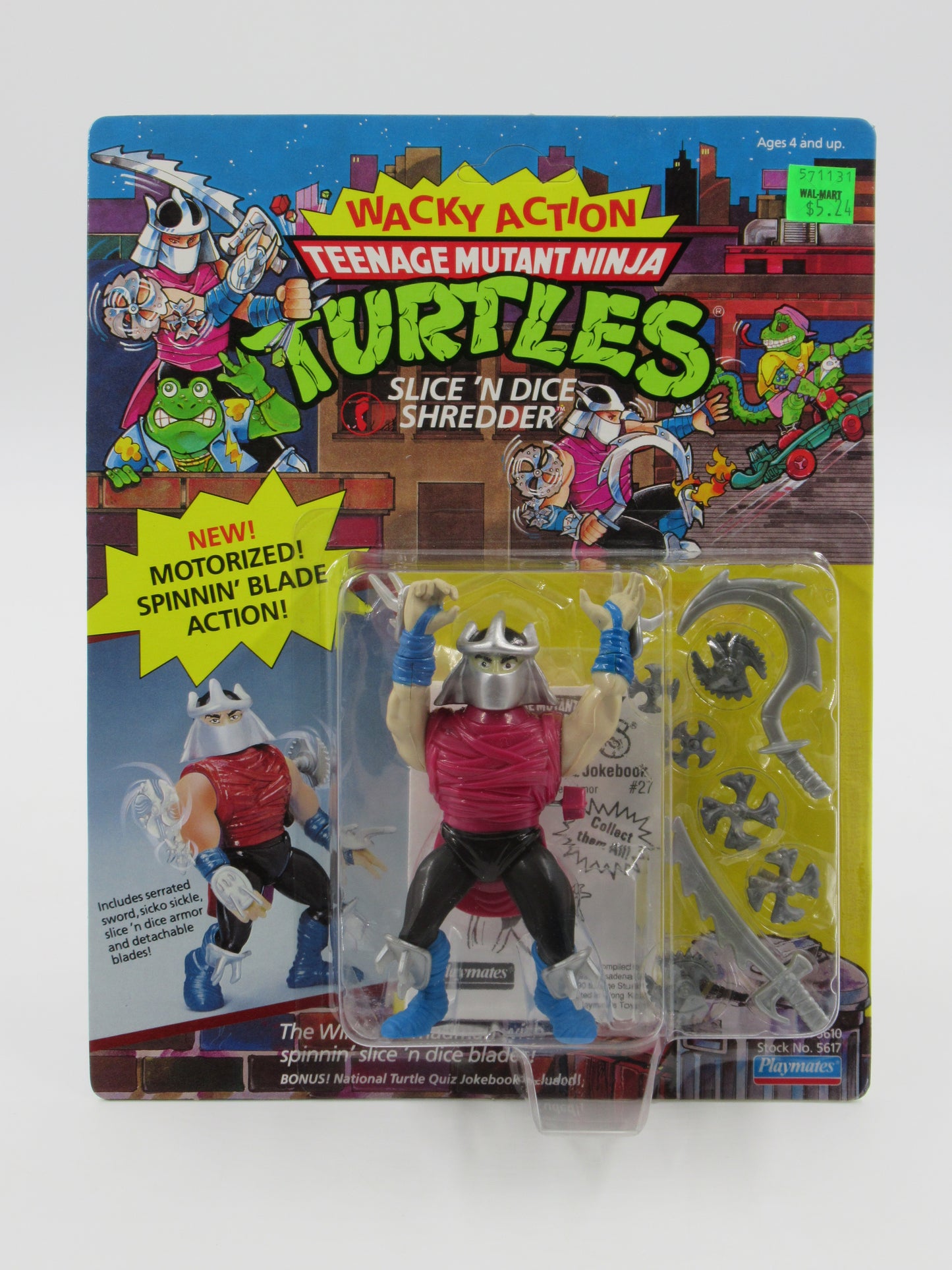 TMNT Slice 'N Dice Shredder Wacky Action 4.5" Figure Teenage Mutant Ninja Turtles - Playmates (1990)