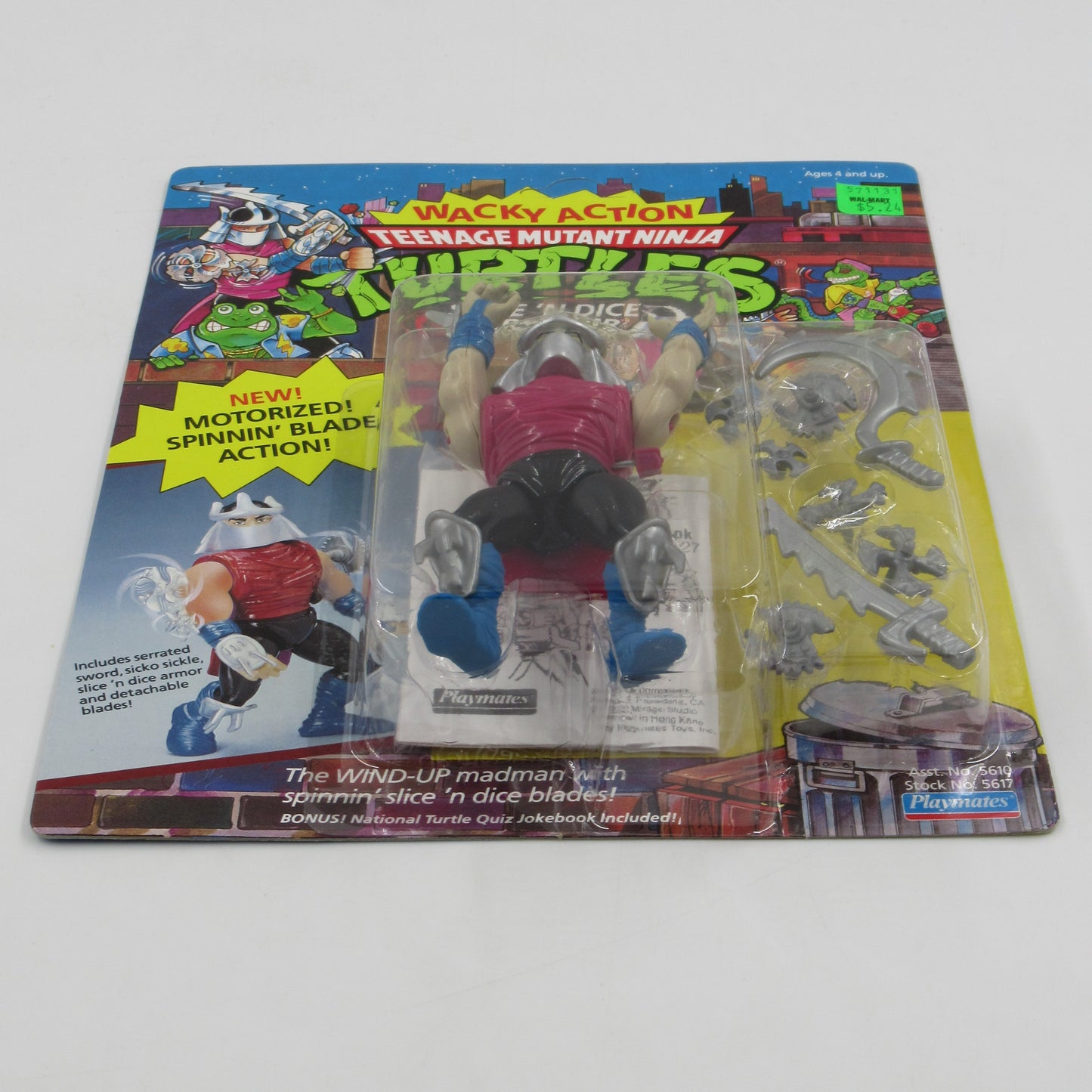 TMNT Slice 'N Dice Shredder Wacky Action 4.5" Figure Teenage Mutant Ninja Turtles - Playmates (1990)