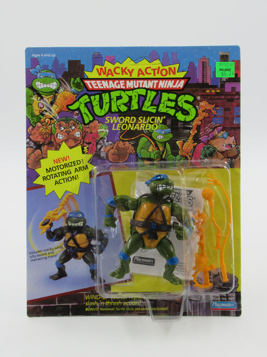 TMNT Sword Slicin' Leonardo Wacky Action 4.5" Figure Teenage Mutant Ninja Turtles - Playmates (1990)