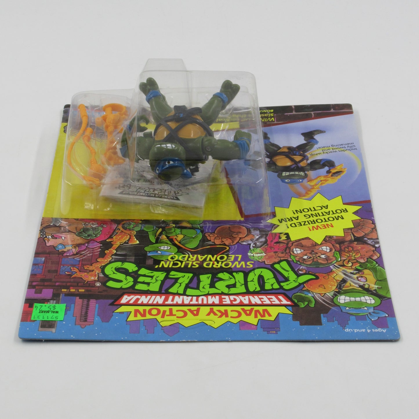 TMNT Sword Slicin' Leonardo Wacky Action 4.5" Figure Teenage Mutant Ninja Turtles - Playmates (1990)