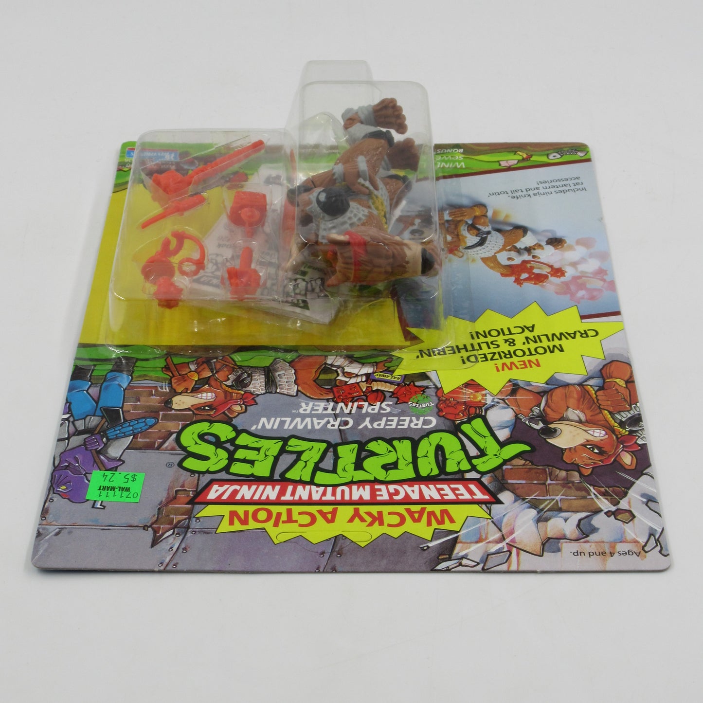 TMNT Creepy Crawlin' Splinter Wacky Action 4.5" Figure Teenage Mutant Ninja Turtles - Playmates (1990)