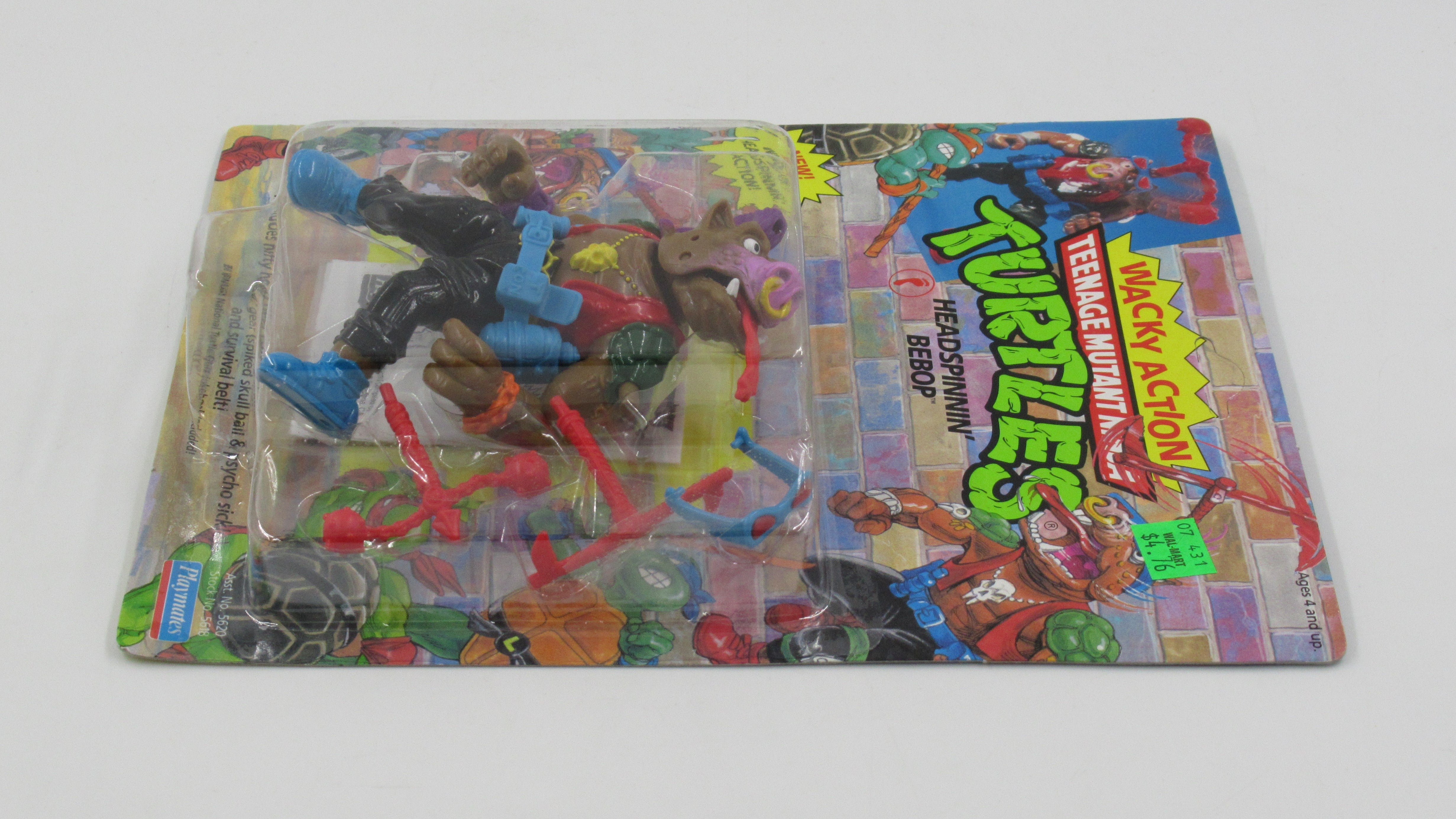 Teenage Mutant Ninja Turtles Headspinnin' Bebop Wacky Action 4.5" Figure TMNTs - Playmates (1991)