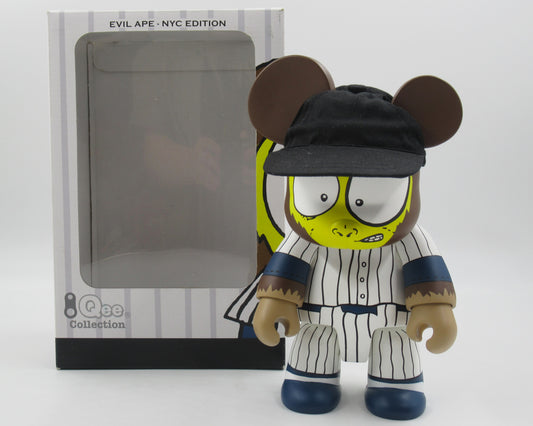 QEE COLLECTION x Evil Ape NYC MCA Baseball  8" Vinyl Bear - Toy2r (2006) Art Toy