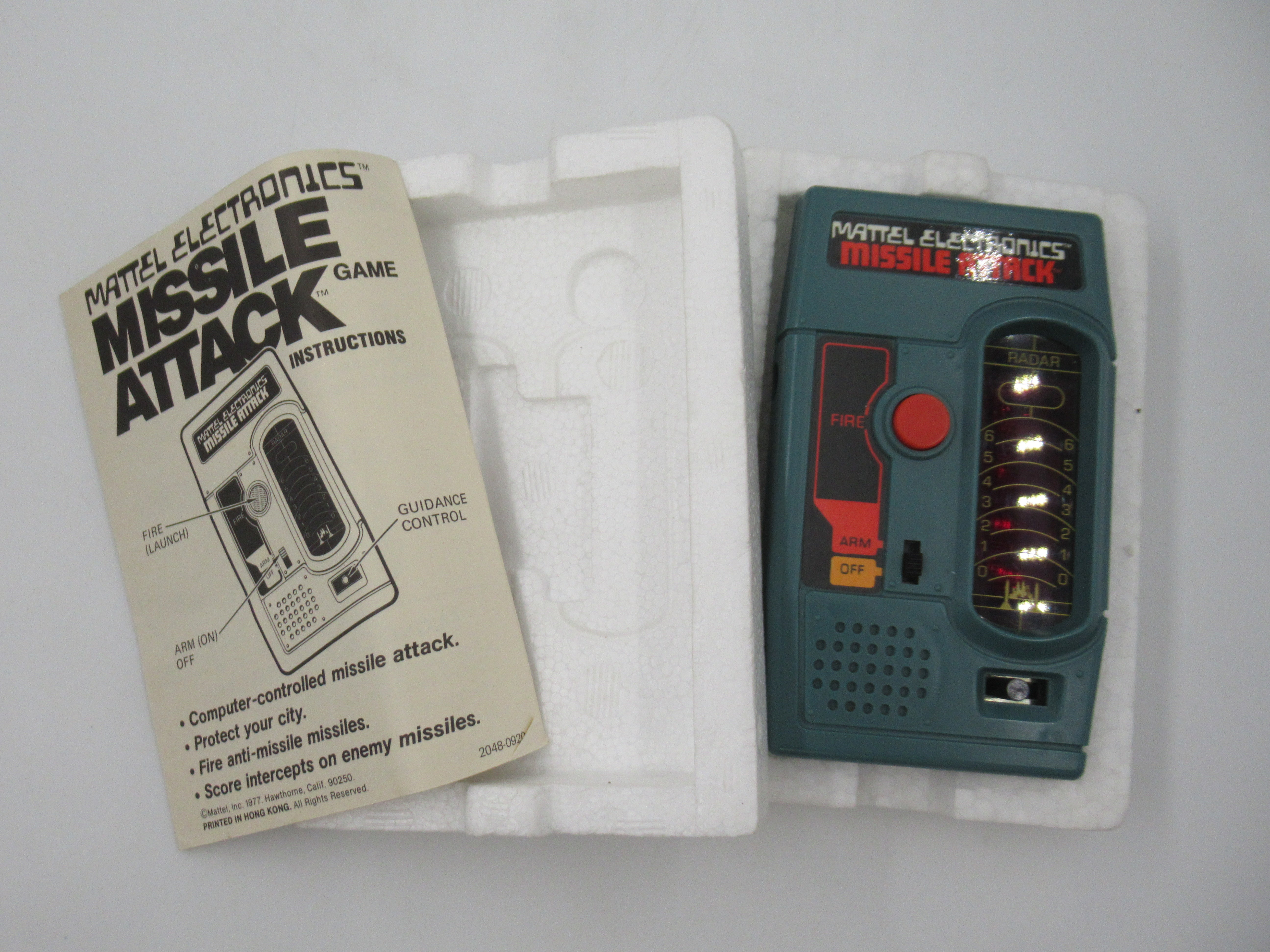 MISSILE ATTACK Game with Box - Mattel Electronics (1977) Vintage Toy