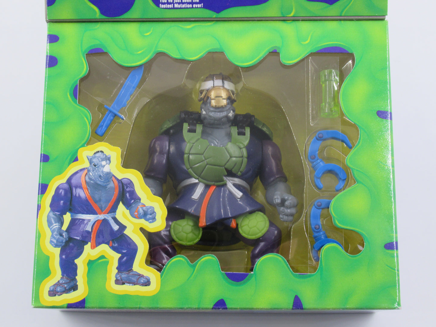 TMNT Night Ninja Rocksteady Automutations 4.5" Figure Teenage Mutant Ninja Turtles - Playmates (1993)