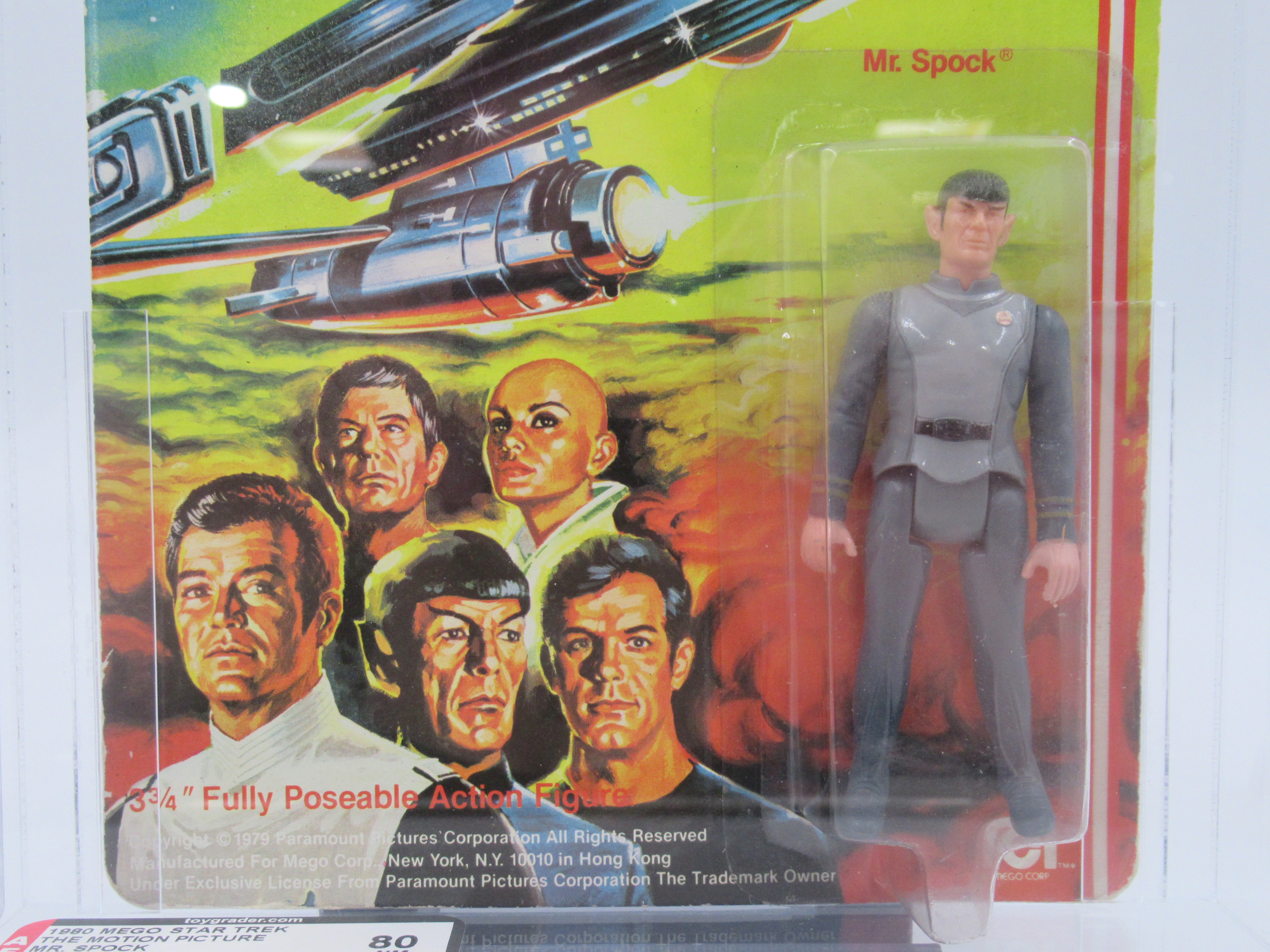 STAR TREK Mr. Spock Graded Action Figure (AFA 80 NM) - Mego Corp. (1980) Vintage Toy